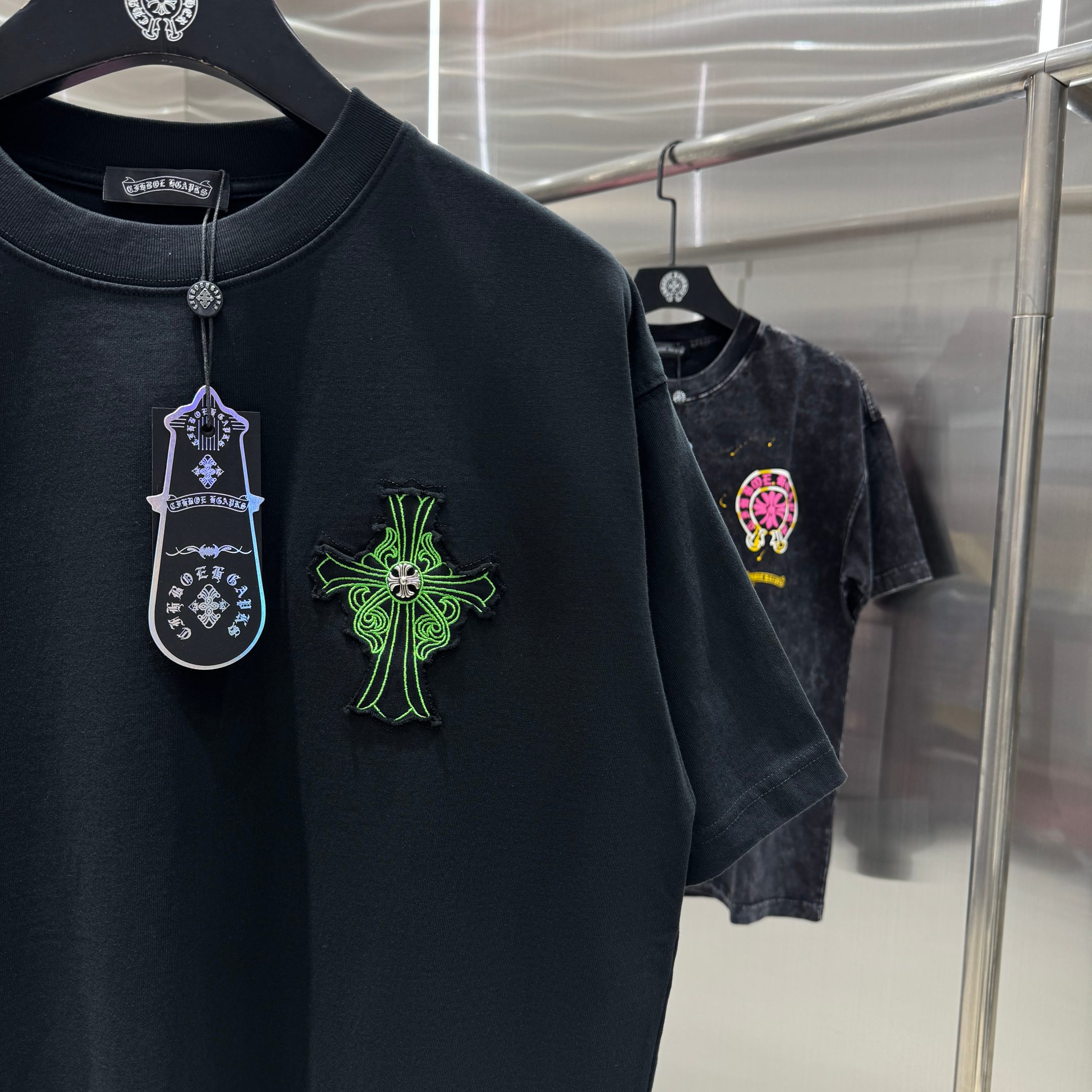 Chrome Hearts 克罗心 CH 春夏新款 2026 重工水洗贴布绣 万针刺绣工艺短袖T恤 重工面料300克重