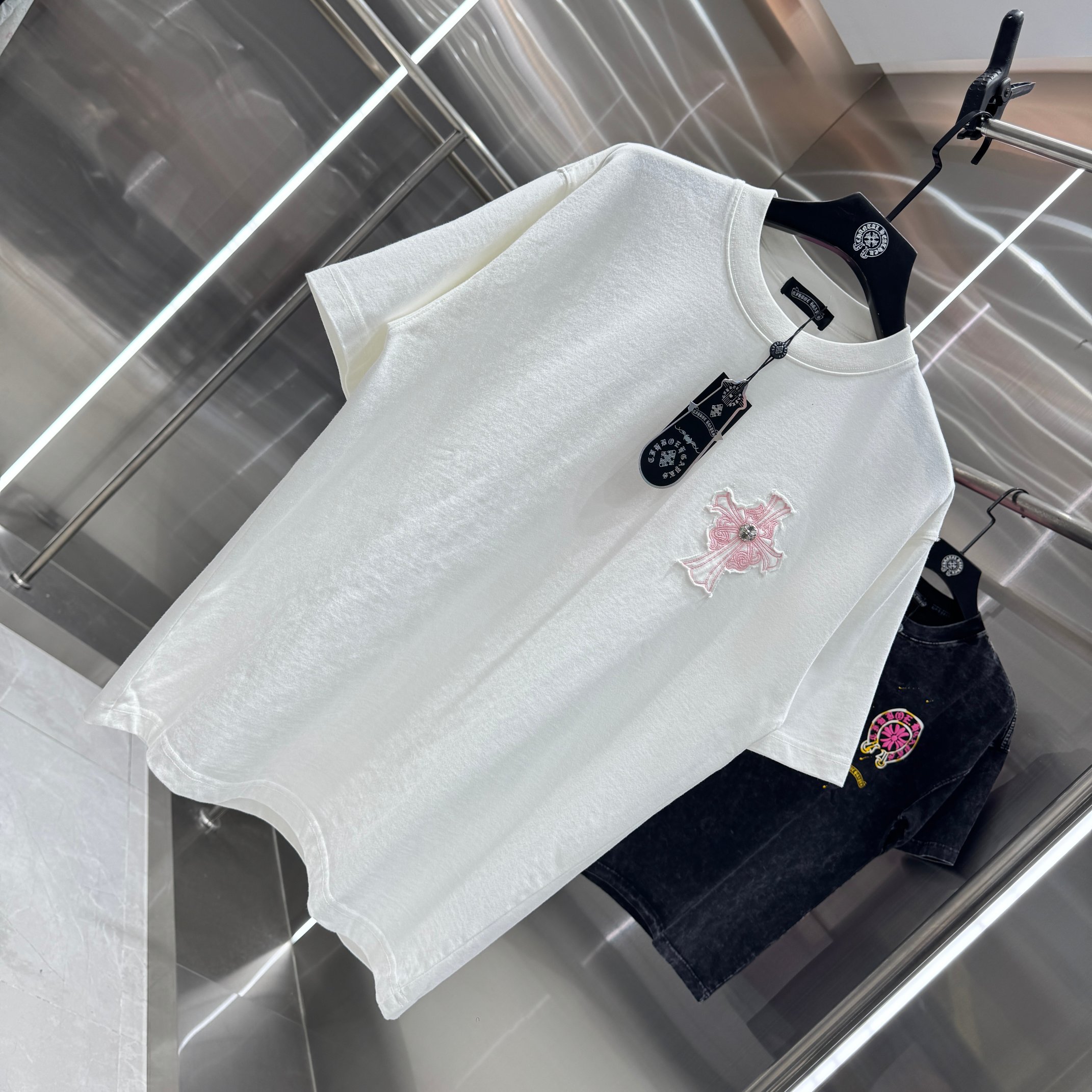 Chrome Hearts 克罗心 CH 春夏新款 2026 重工水洗贴布绣 万针刺绣工艺短袖T恤 重工面料300克重