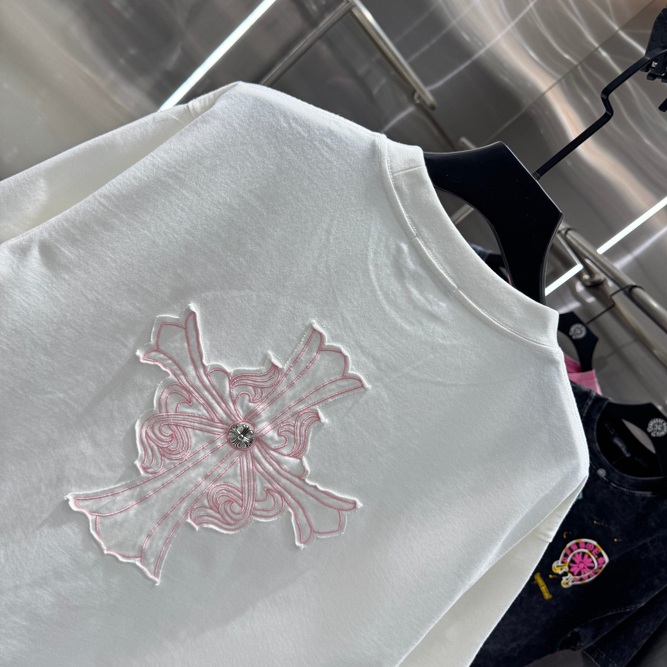 Chrome Hearts 克罗心 CH 春夏新款 2026 重工水洗贴布绣 万针刺绣工艺短袖T恤 重工面料300克重