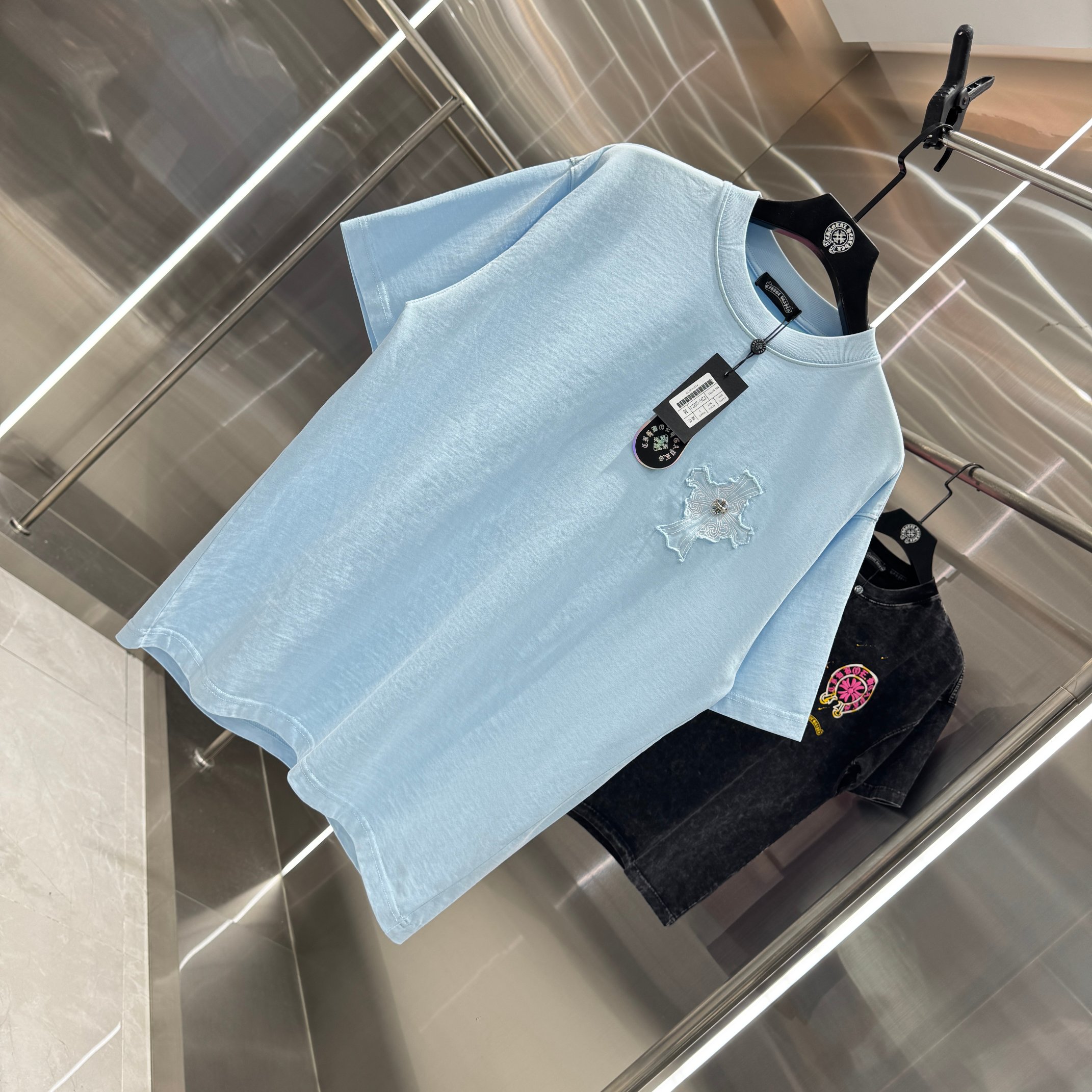 Chrome Hearts 克罗心 CH 春夏新款 2026 重工水洗贴布绣 万针刺绣工艺短袖T恤 重工面料300克重