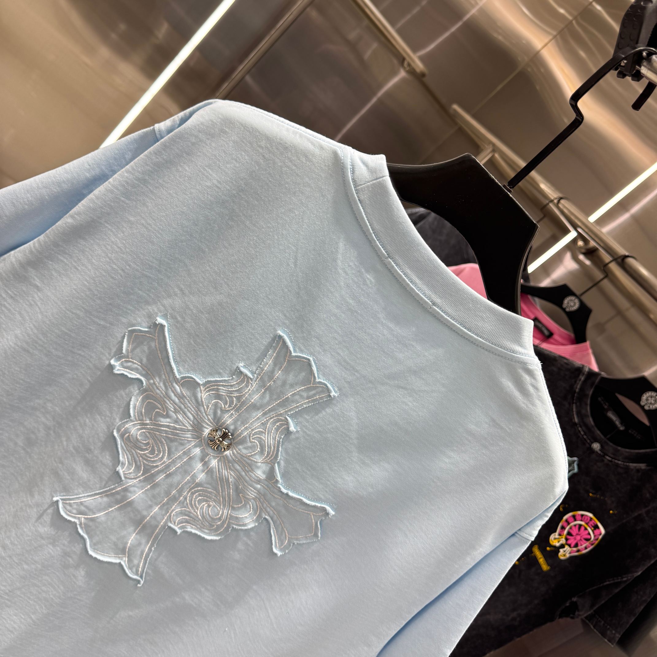 Chrome Hearts 克罗心 CH 春夏新款 2026 重工水洗贴布绣 万针刺绣工艺短袖T恤 重工面料300克重