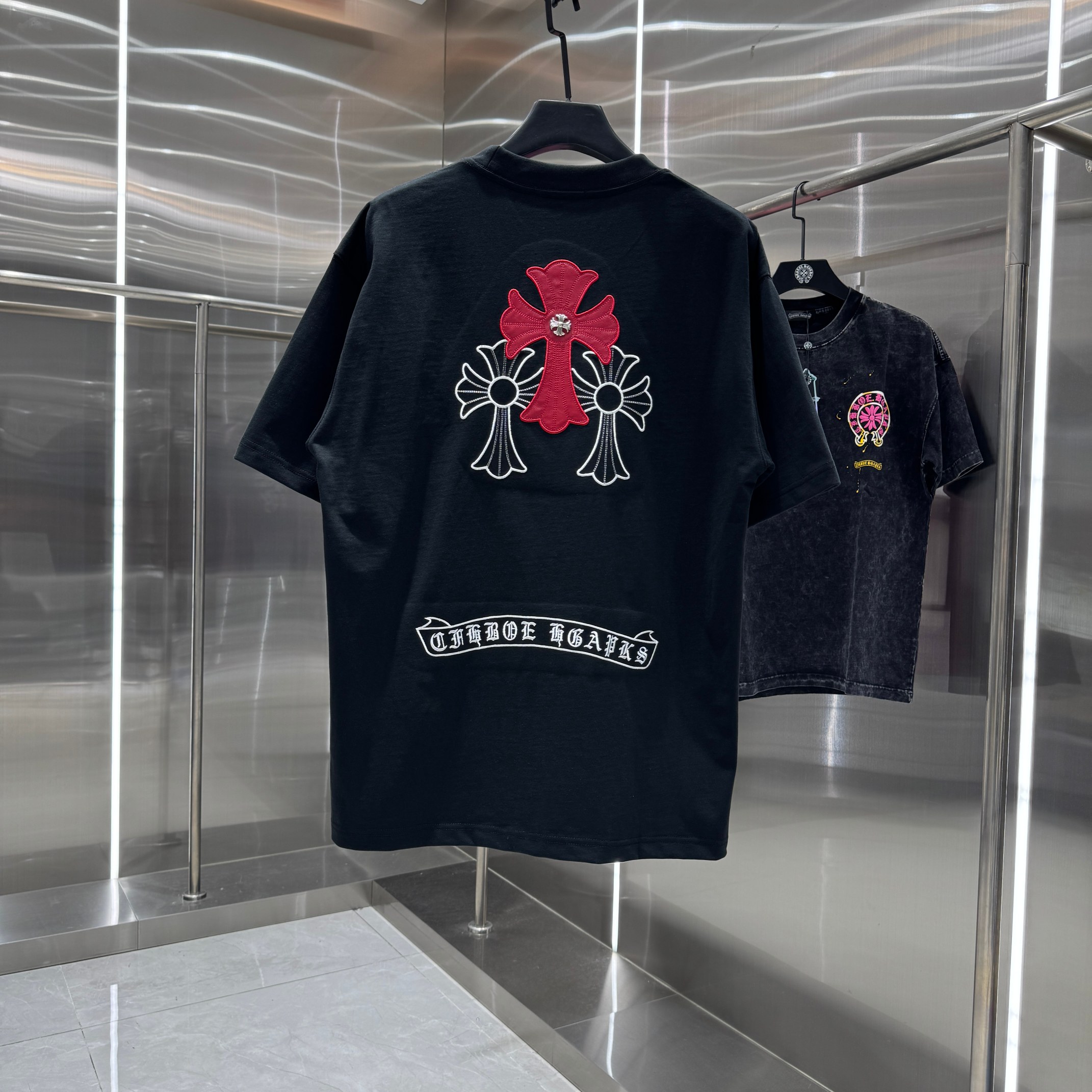 Chrome Hearts 克罗心 CH 春夏新款 2026 重工水洗贴皮绣工艺短袖T恤 重工面料300克重