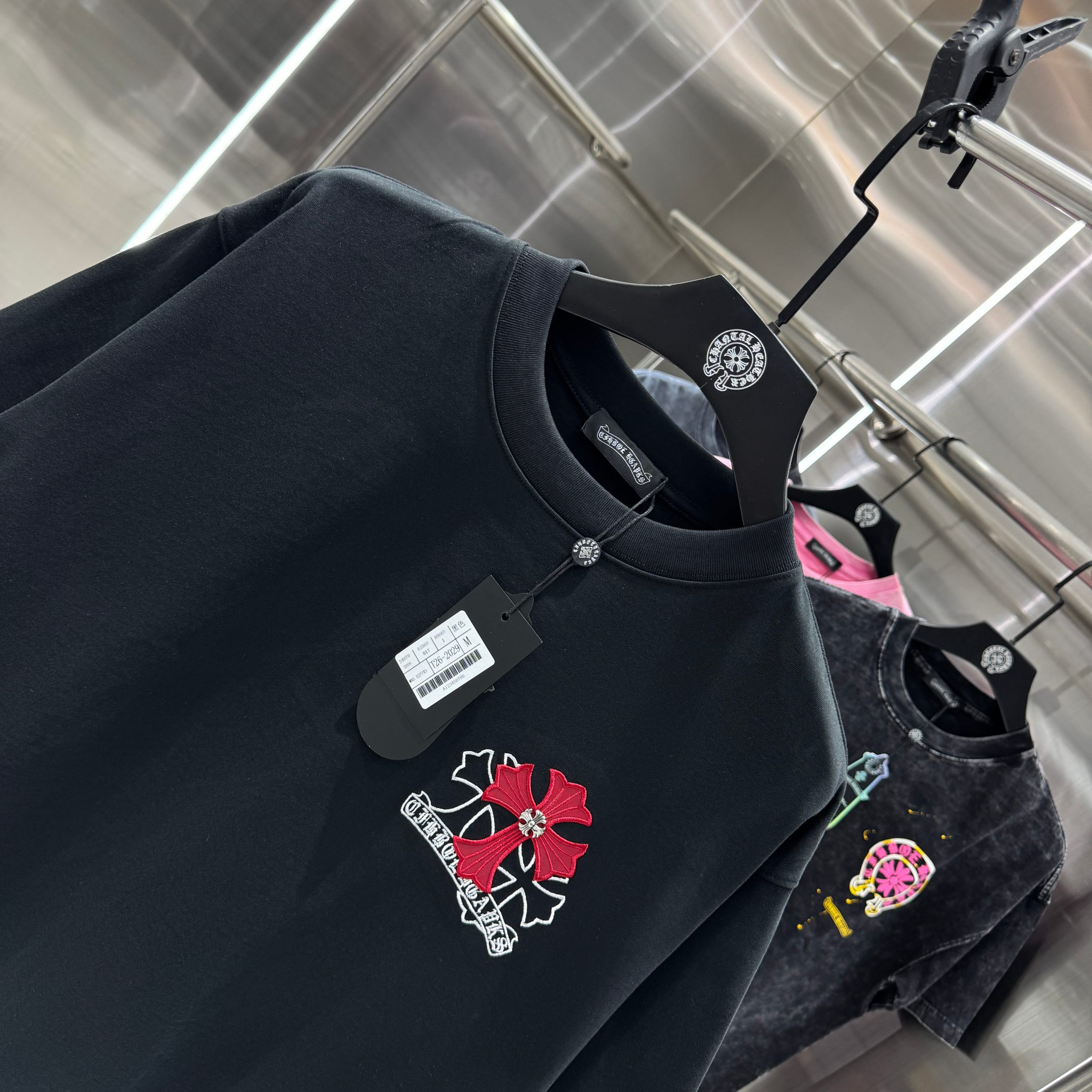 Chrome Hearts 克罗心 CH 春夏新款 2026 重工水洗贴皮绣工艺短袖T恤 重工面料300克重