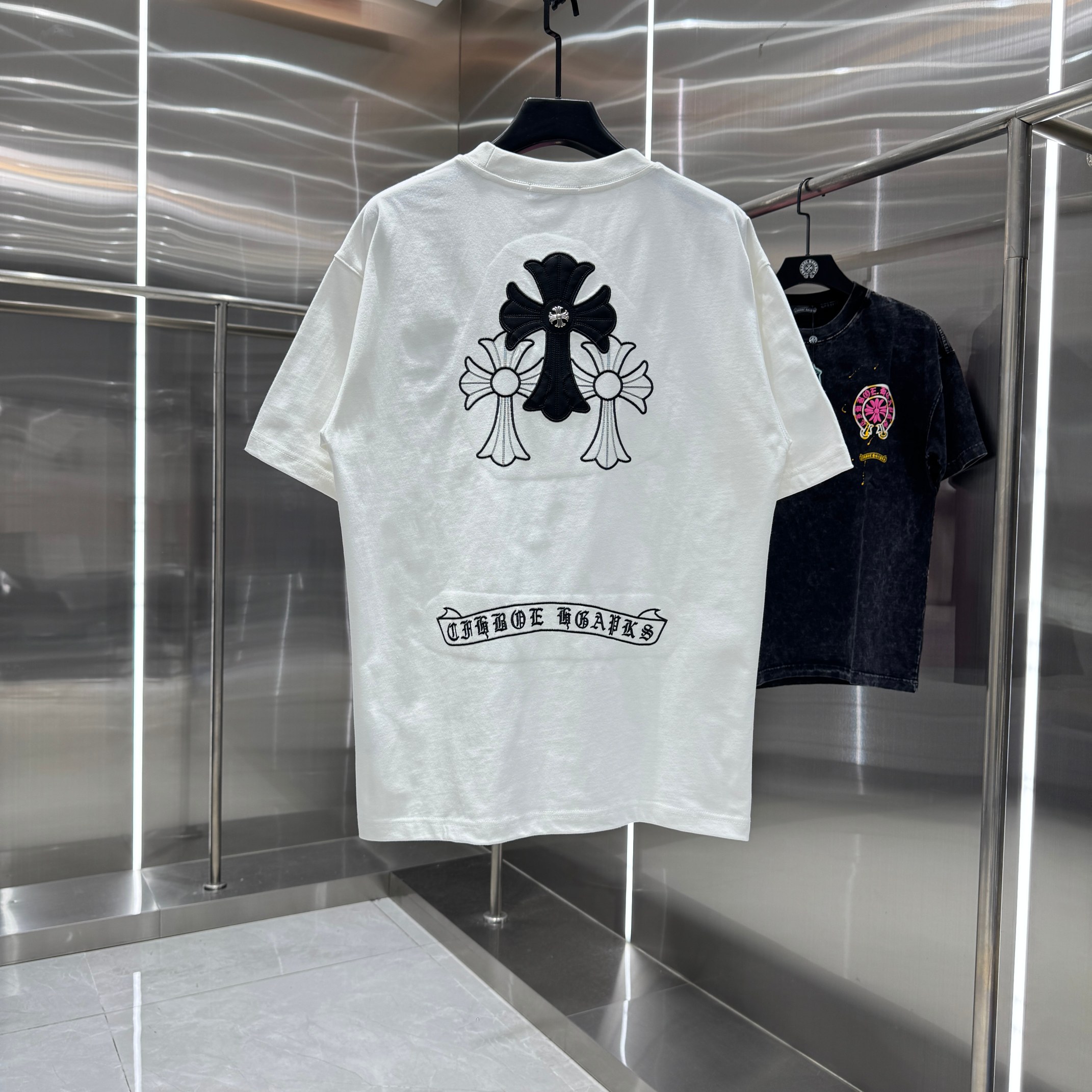 Chrome Hearts 克罗心 CH 春夏新款 2026 重工水洗贴皮绣工艺短袖T恤 重工面料300克重