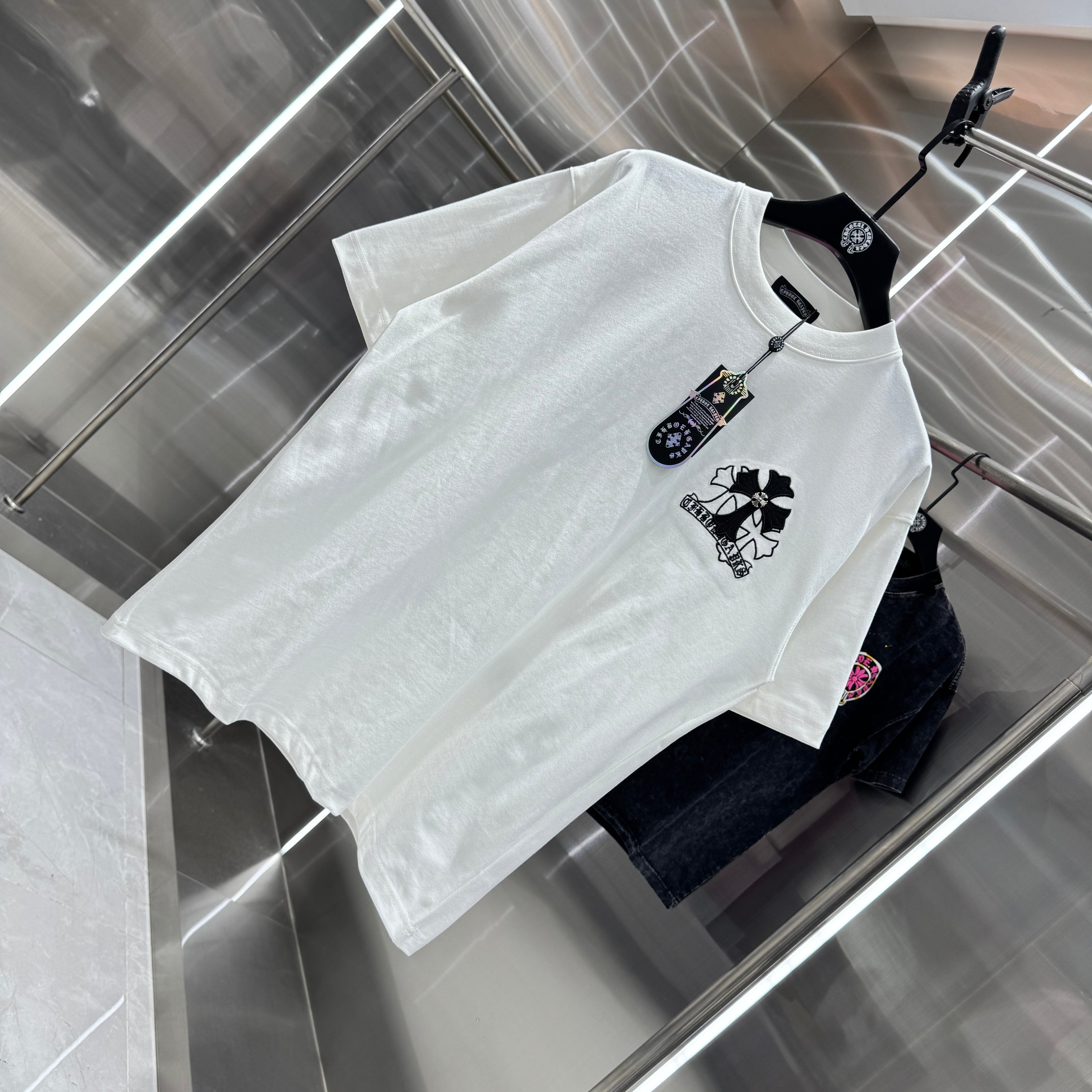 Chrome Hearts 克罗心 CH 春夏新款 2026 重工水洗贴皮绣工艺短袖T恤 重工面料300克重
