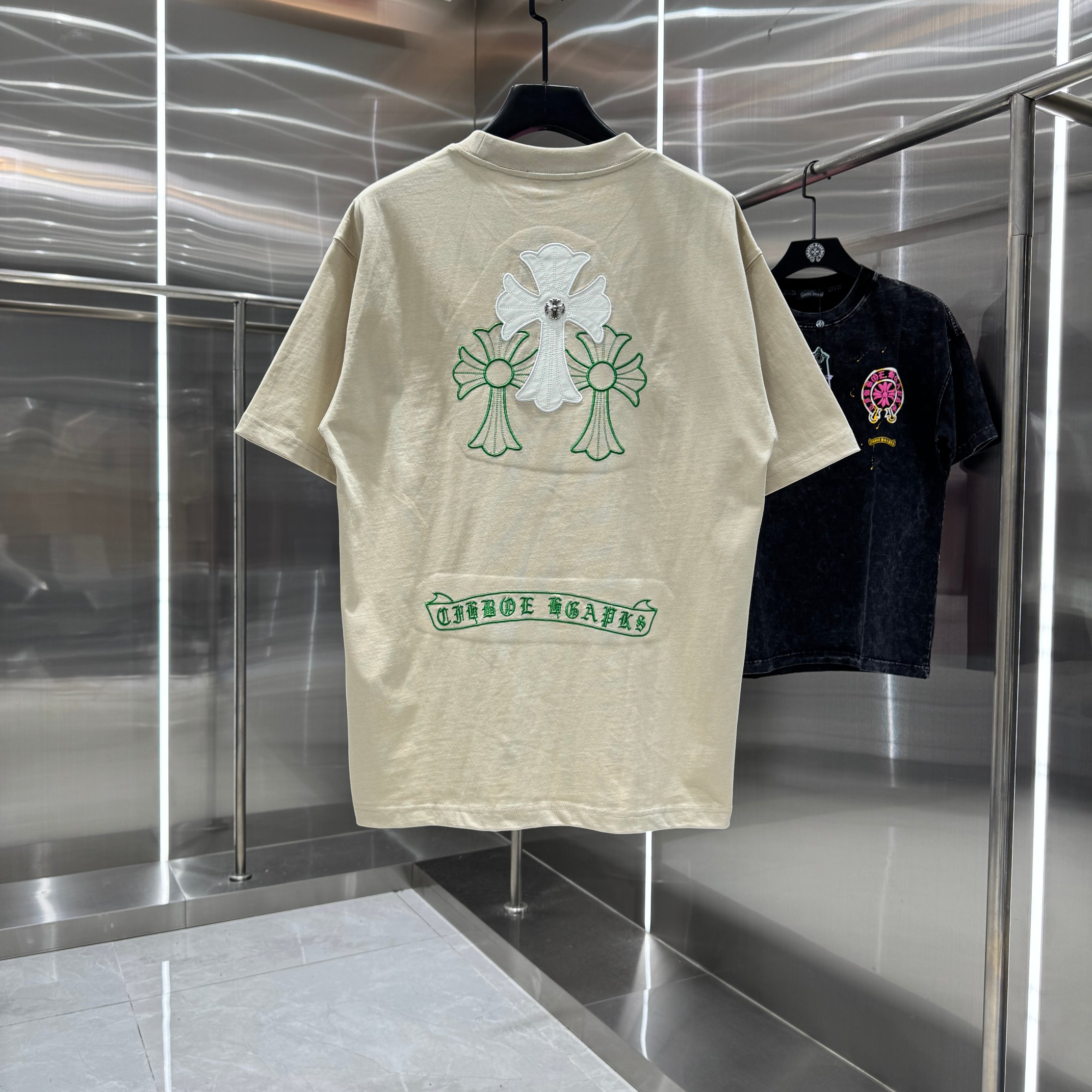 Chrome Hearts 克罗心 CH 春夏新款 2026 重工水洗贴皮绣工艺短袖T恤 重工面料300克重