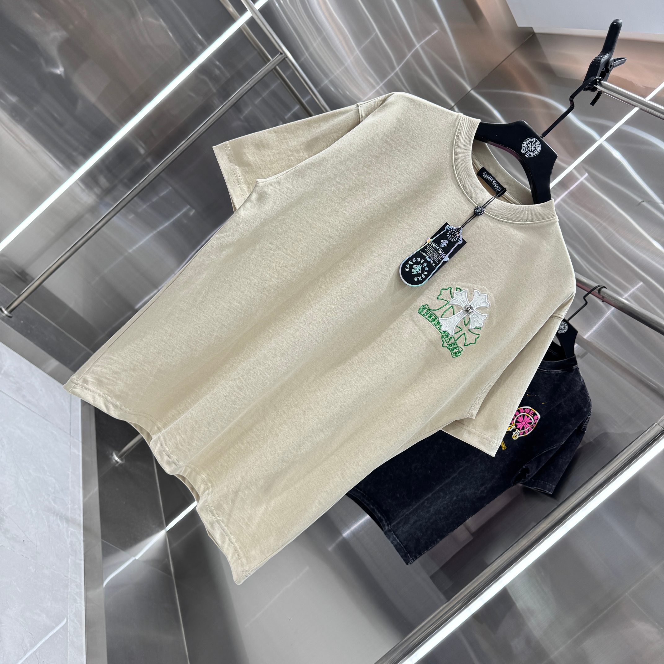Chrome Hearts 克罗心 CH 春夏新款 2026 重工水洗贴皮绣工艺短袖T恤 重工面料300克重
