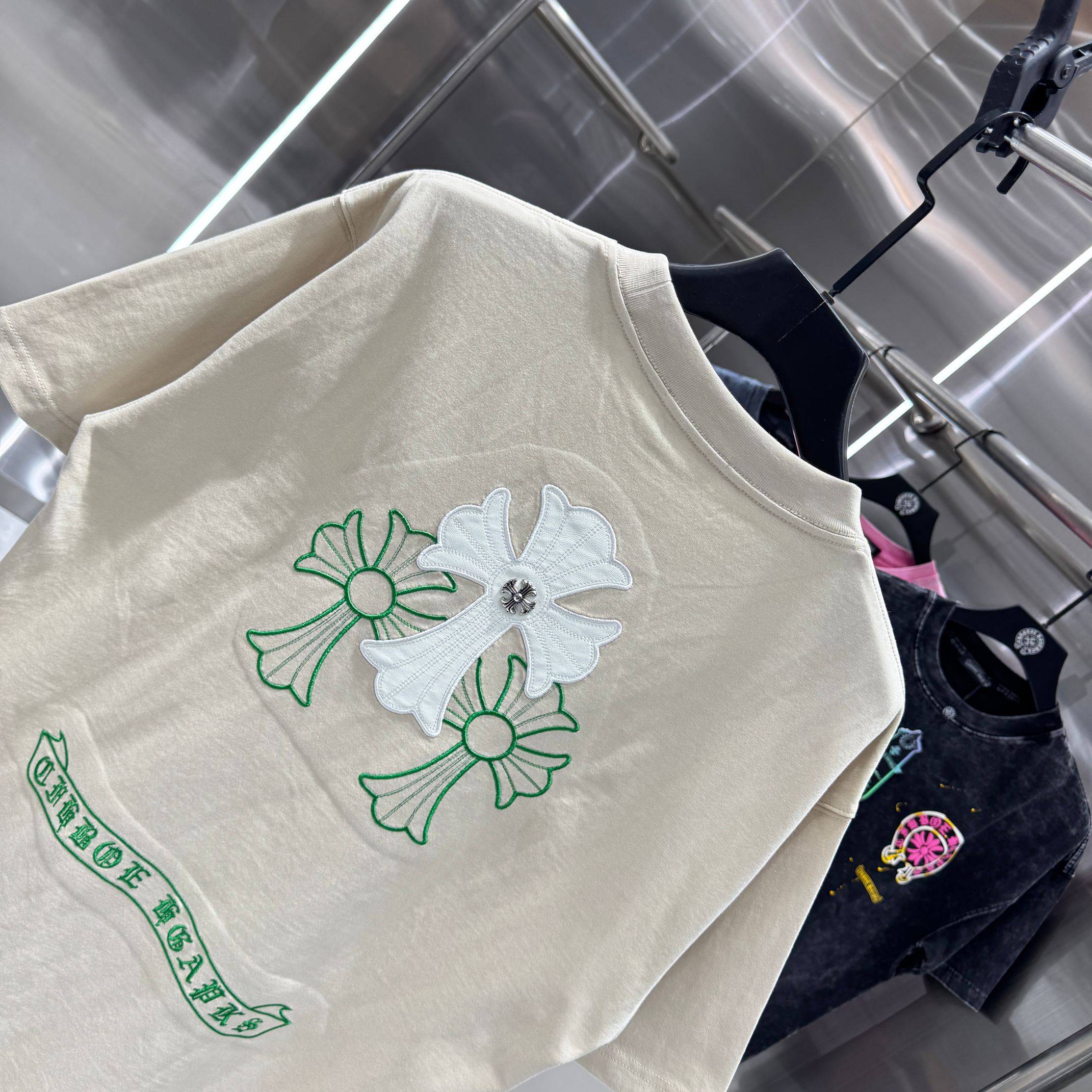 Chrome Hearts 克罗心 CH 春夏新款 2026 重工水洗贴皮绣工艺短袖T恤 重工面料300克重