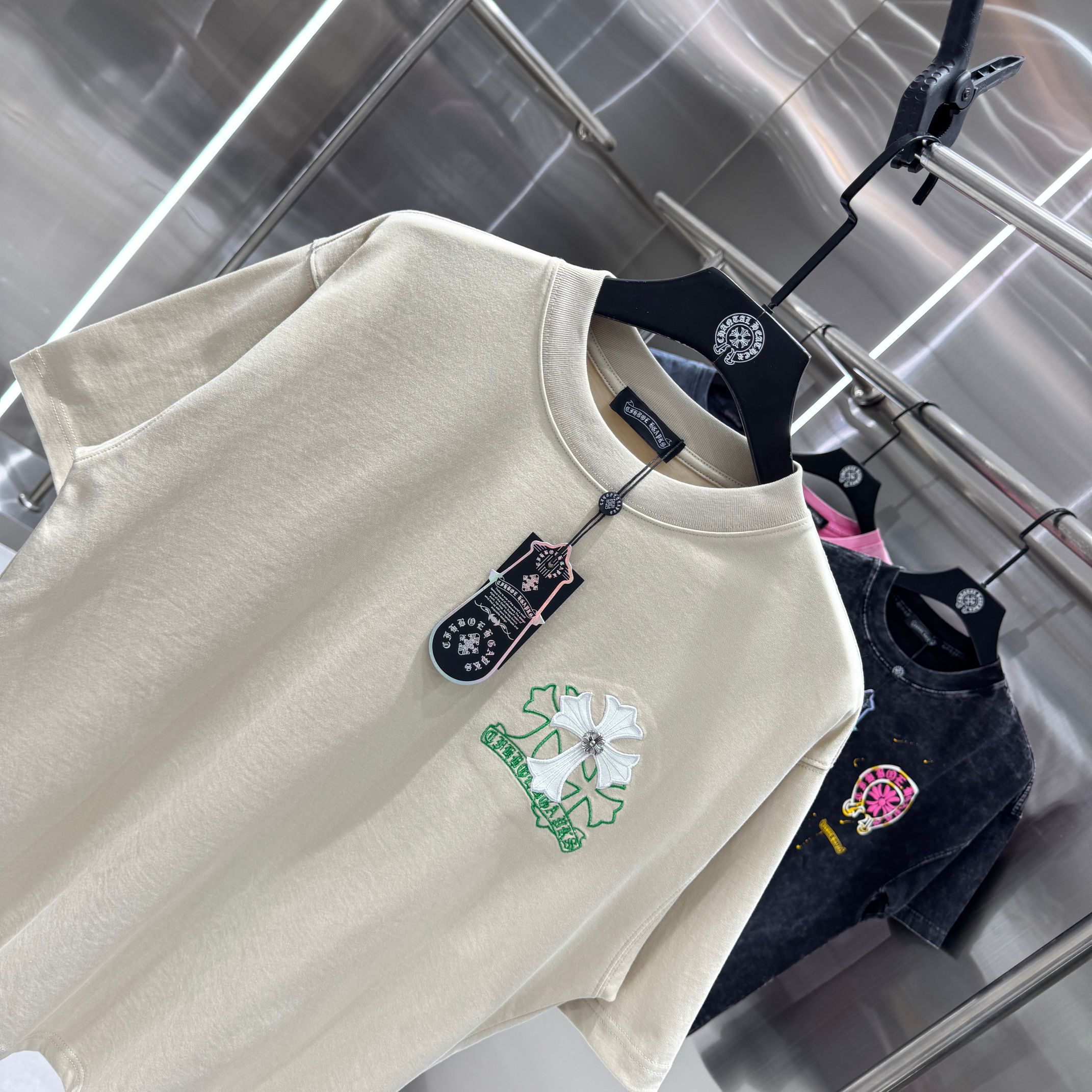 Chrome Hearts 克罗心 CH 春夏新款 2026 重工水洗贴皮绣工艺短袖T恤 重工面料300克重