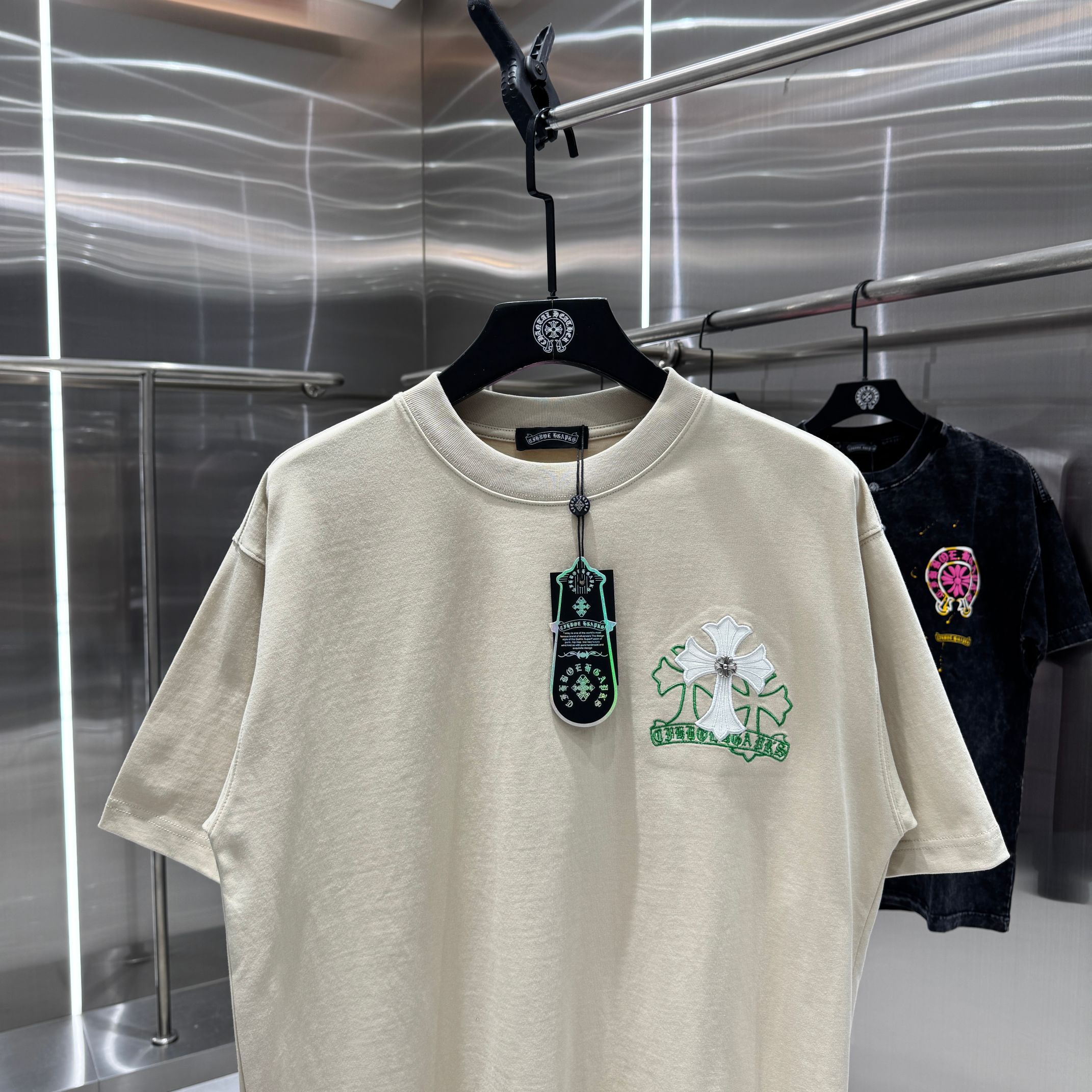 Chrome Hearts 克罗心 CH 春夏新款 2026 重工水洗贴皮绣工艺短袖T恤 重工面料300克重