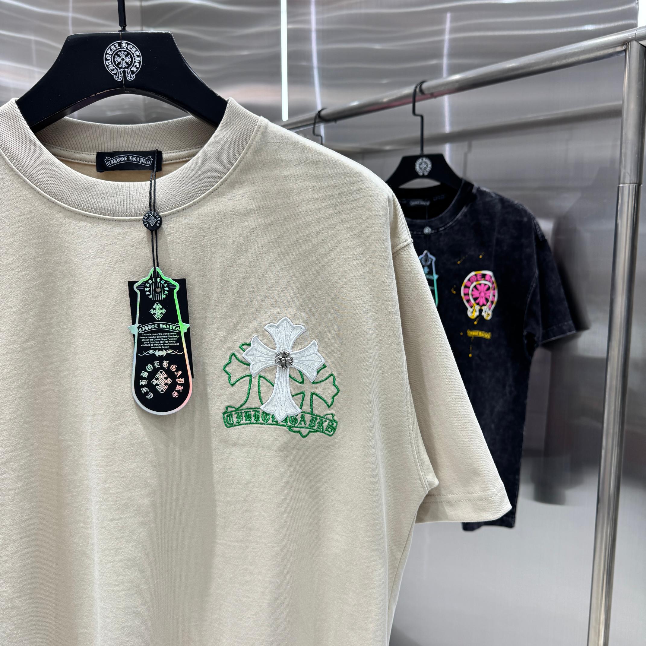 Chrome Hearts 克罗心 CH 春夏新款 2026 重工水洗贴皮绣工艺短袖T恤 重工面料300克重