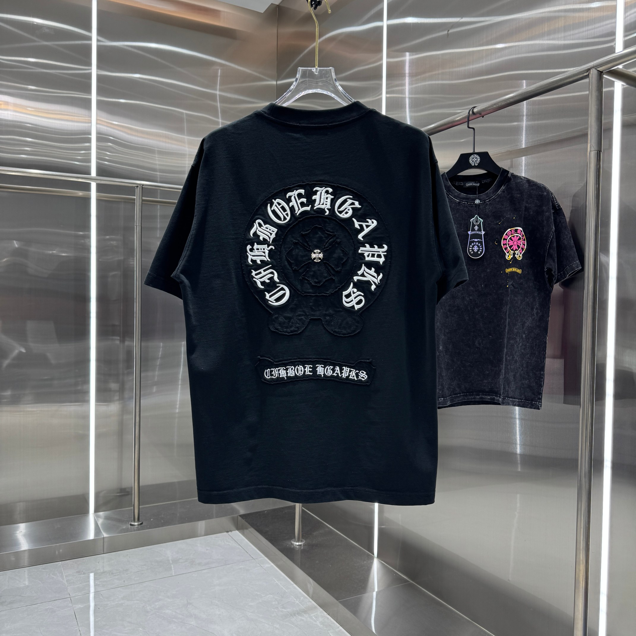 Chrome Hearts 克罗心 CH 春夏新款 2026 重工水洗贴布绣 万针刺绣工艺短袖T恤 重工面料300克重