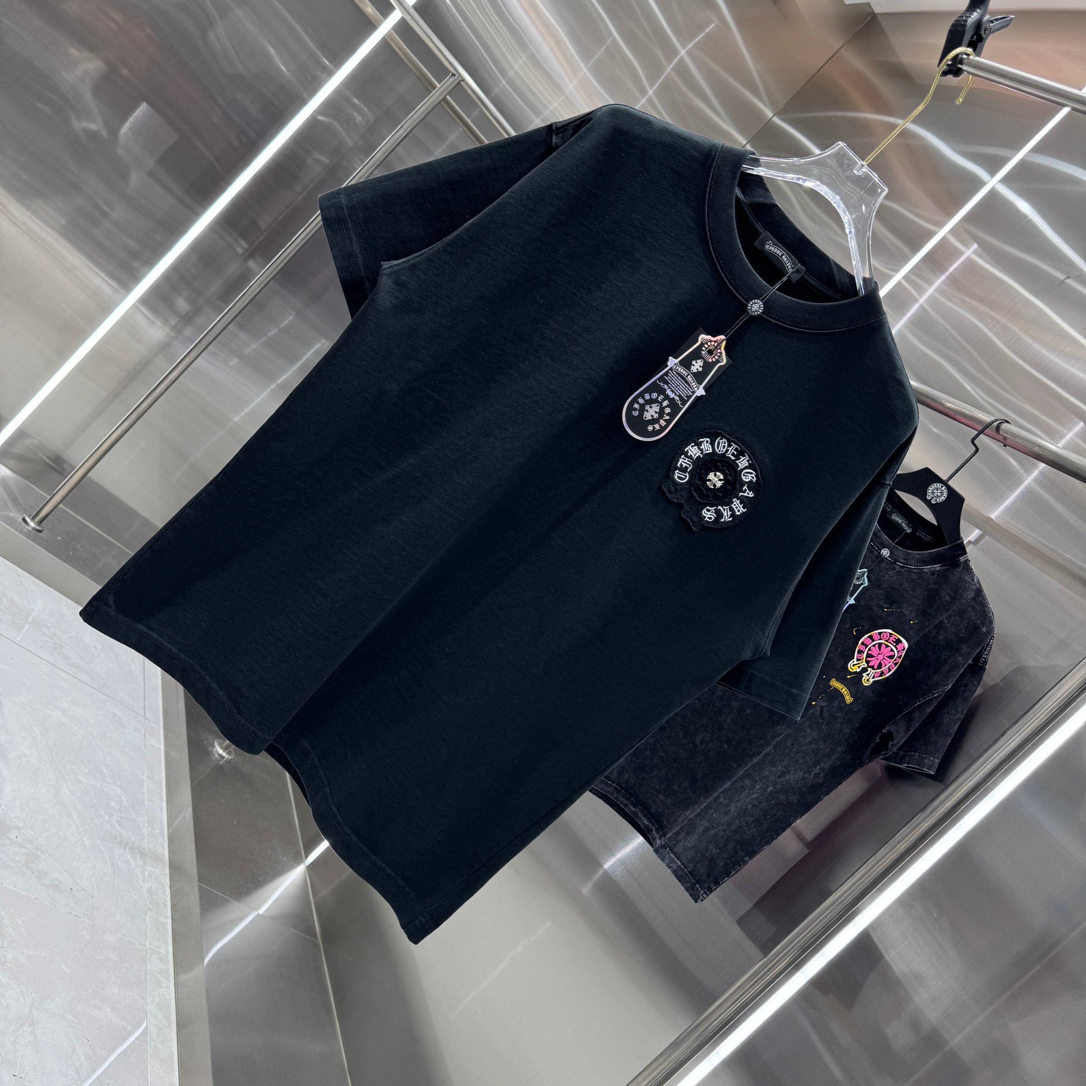 Chrome Hearts 克罗心 CH 春夏新款 2026 重工水洗贴布绣 万针刺绣工艺短袖T恤 重工面料300克重