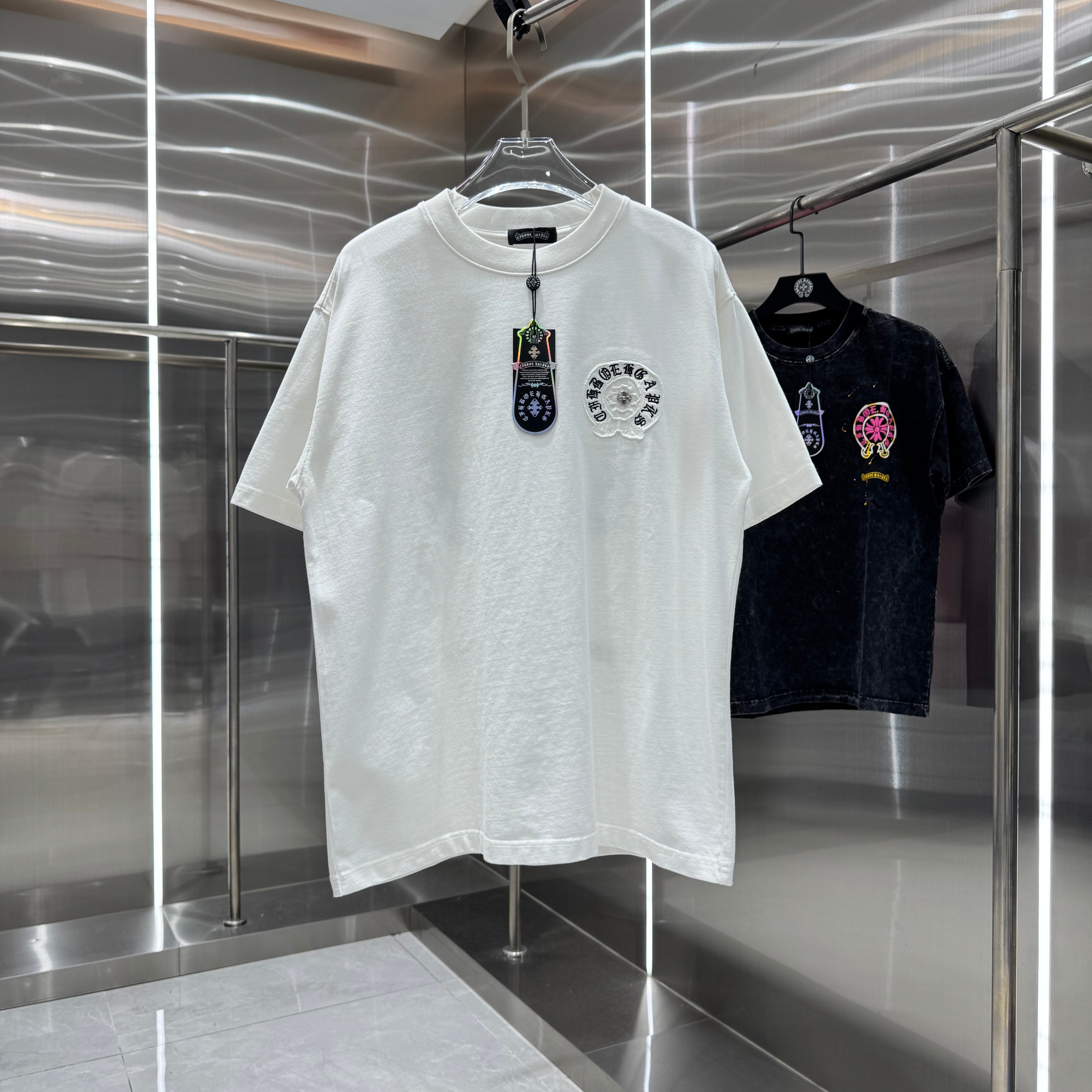 Chrome Hearts 克罗心 CH 春夏新款 2026 重工水洗贴布绣 万针刺绣工艺短袖T恤 重工面料300克重