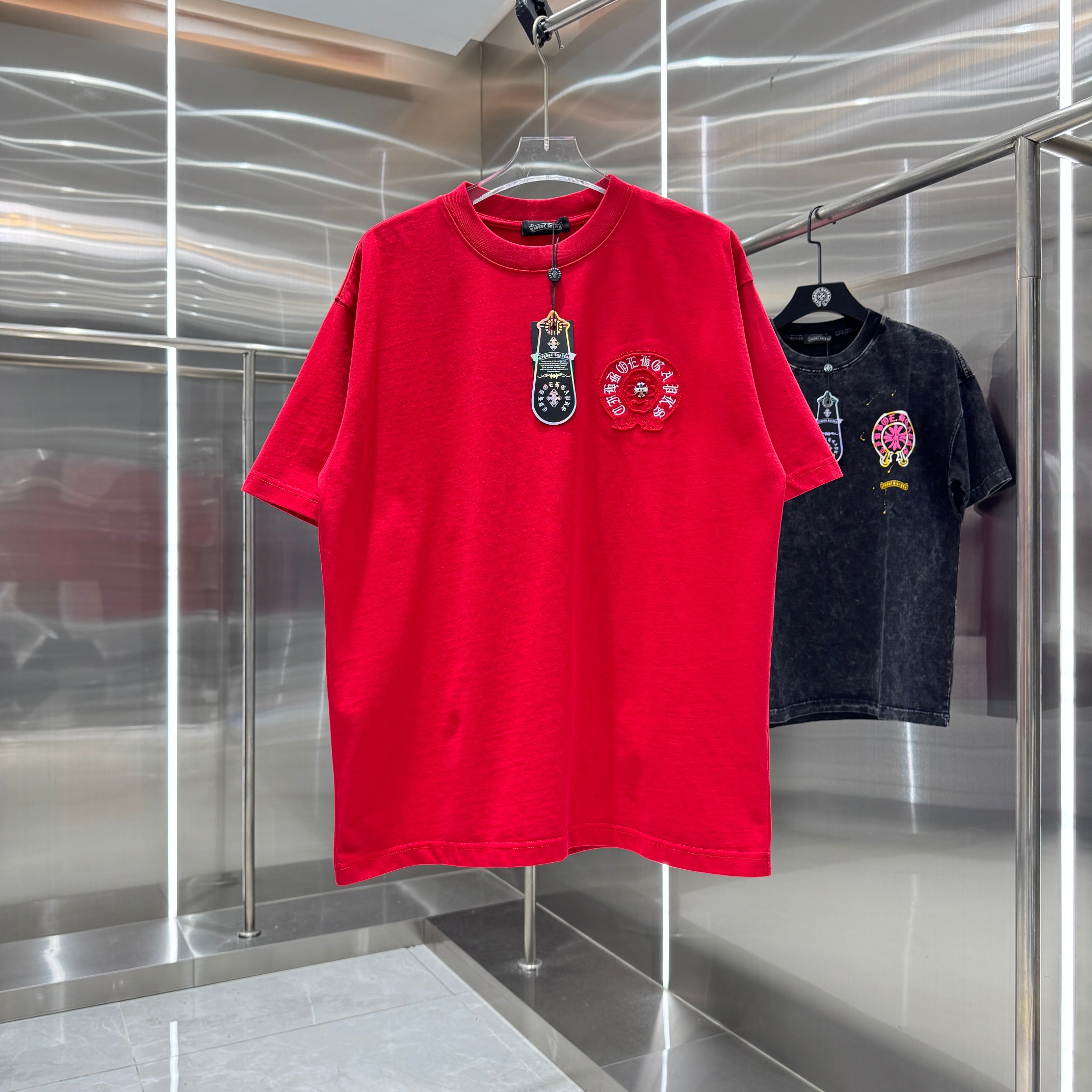 Chrome Hearts 克罗心 CH 春夏新款 2026 重工水洗贴布绣 万针刺绣工艺短袖T恤 重工面料300克重