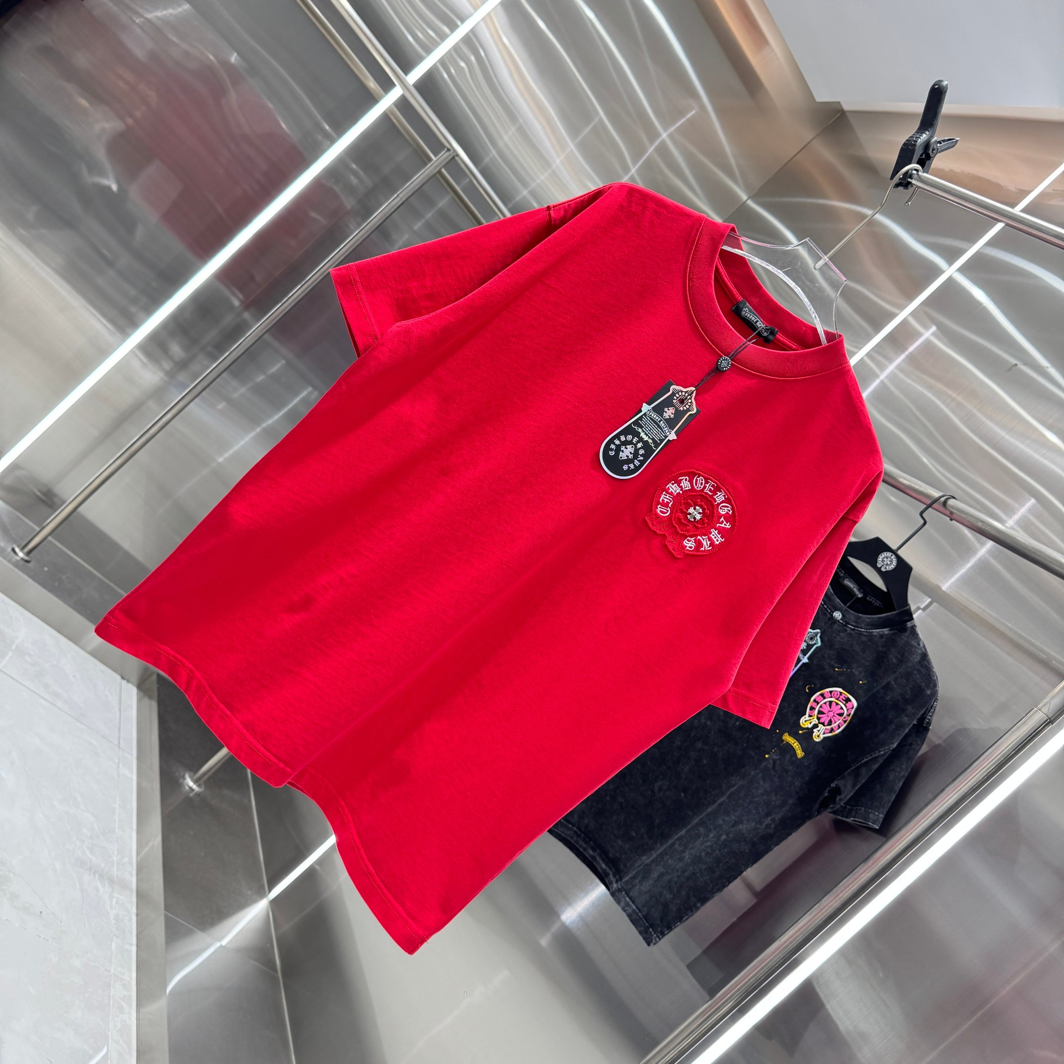 Chrome Hearts 克罗心 CH 春夏新款 2026 重工水洗贴布绣 万针刺绣工艺短袖T恤 重工面料300克重
