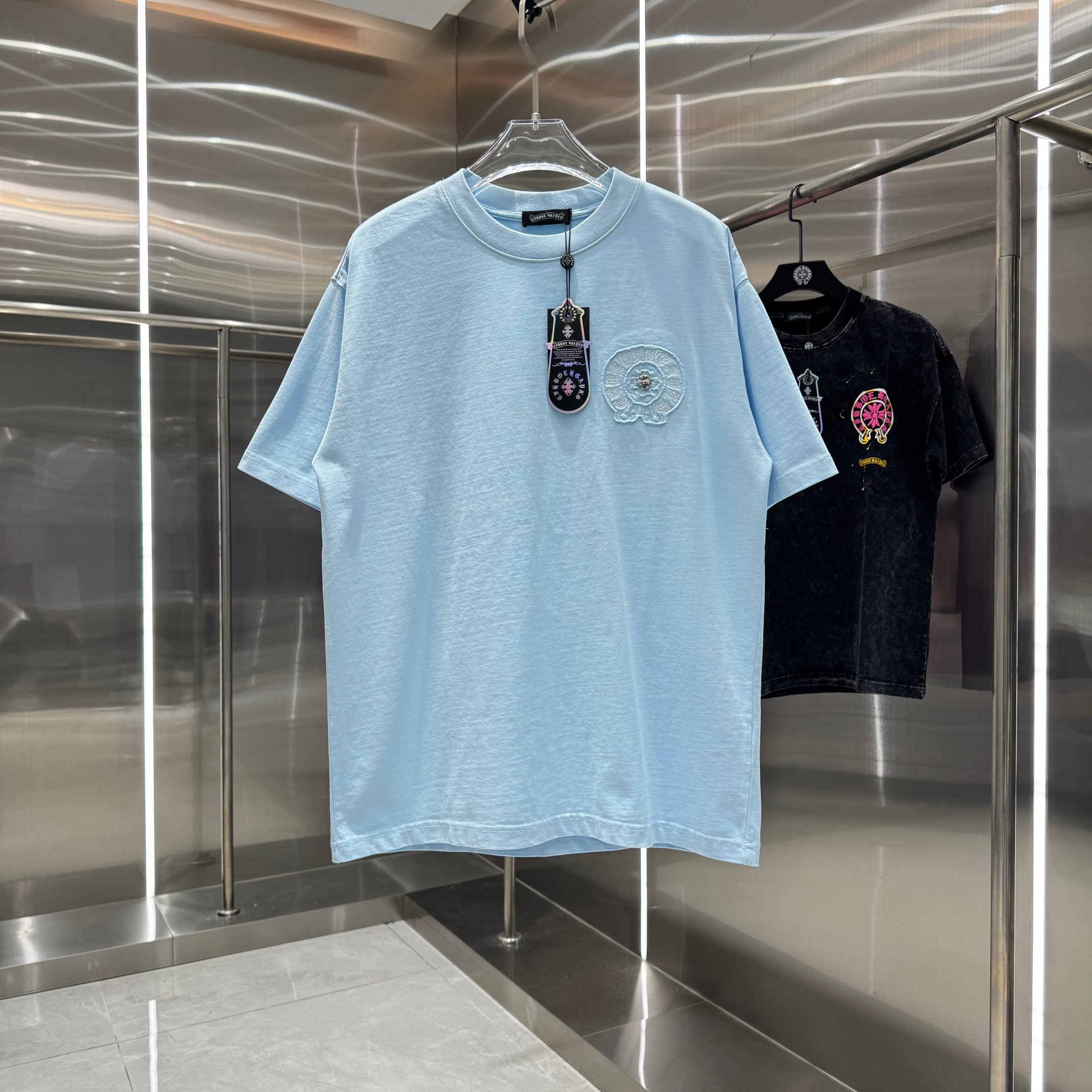 Chrome Hearts 克罗心 CH 春夏新款 2026 重工水洗贴布绣 万针刺绣工艺短袖T恤 重工面料300克重