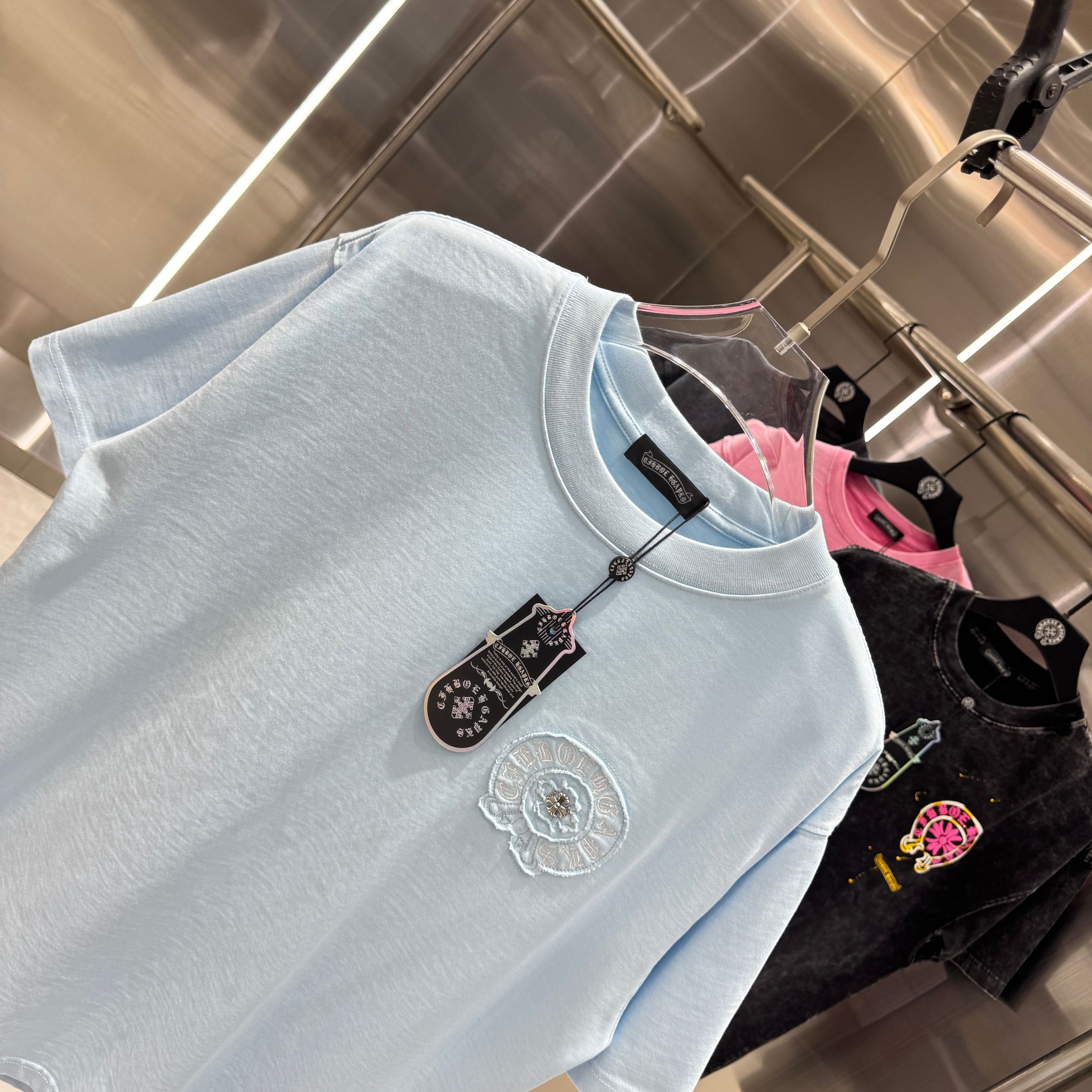 Chrome Hearts 克罗心 CH 春夏新款 2026 重工水洗贴布绣 万针刺绣工艺短袖T恤 重工面料300克重