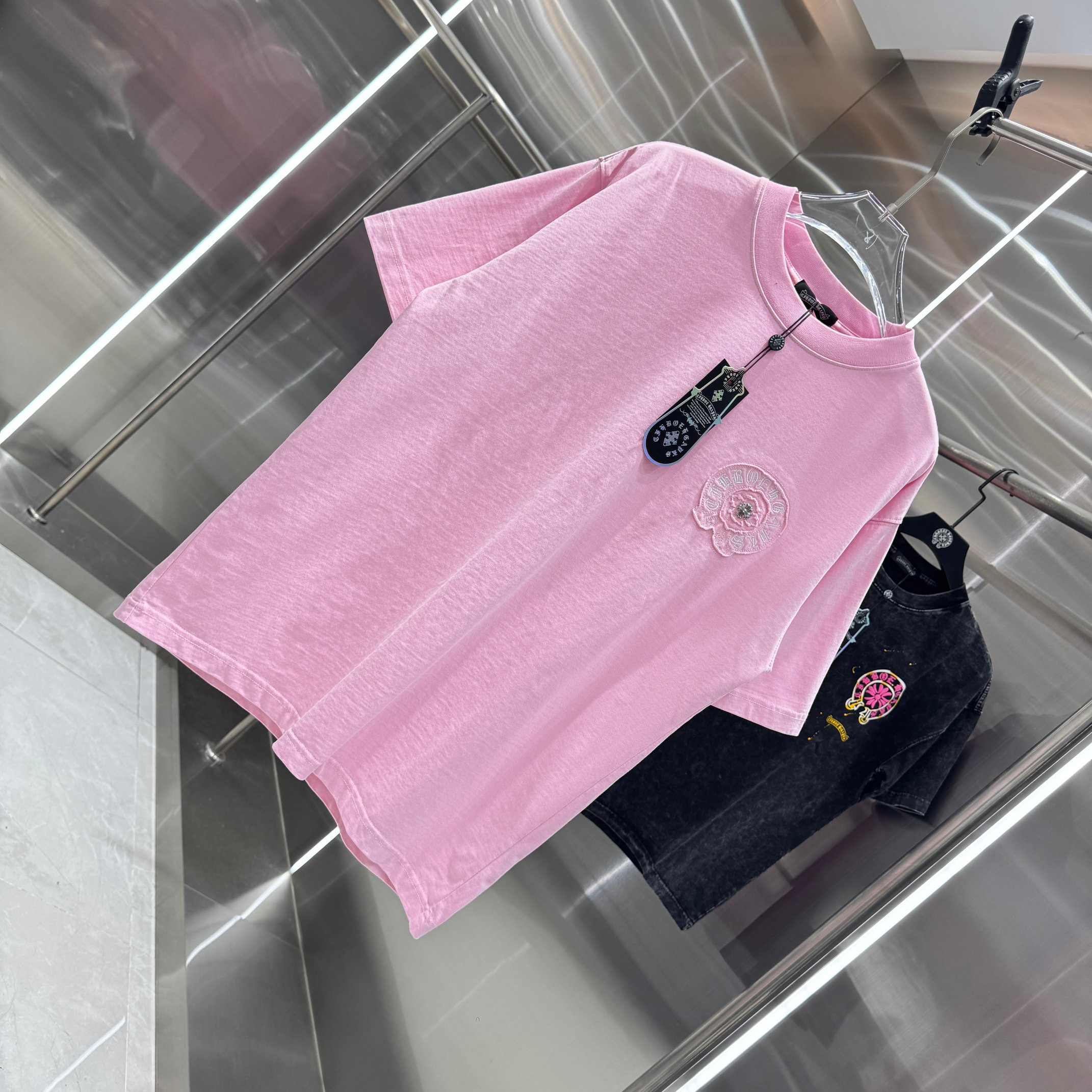Chrome Hearts 克罗心 CH 春夏新款 2026 重工水洗贴布绣 万针刺绣工艺短袖T恤 重工面料300克重