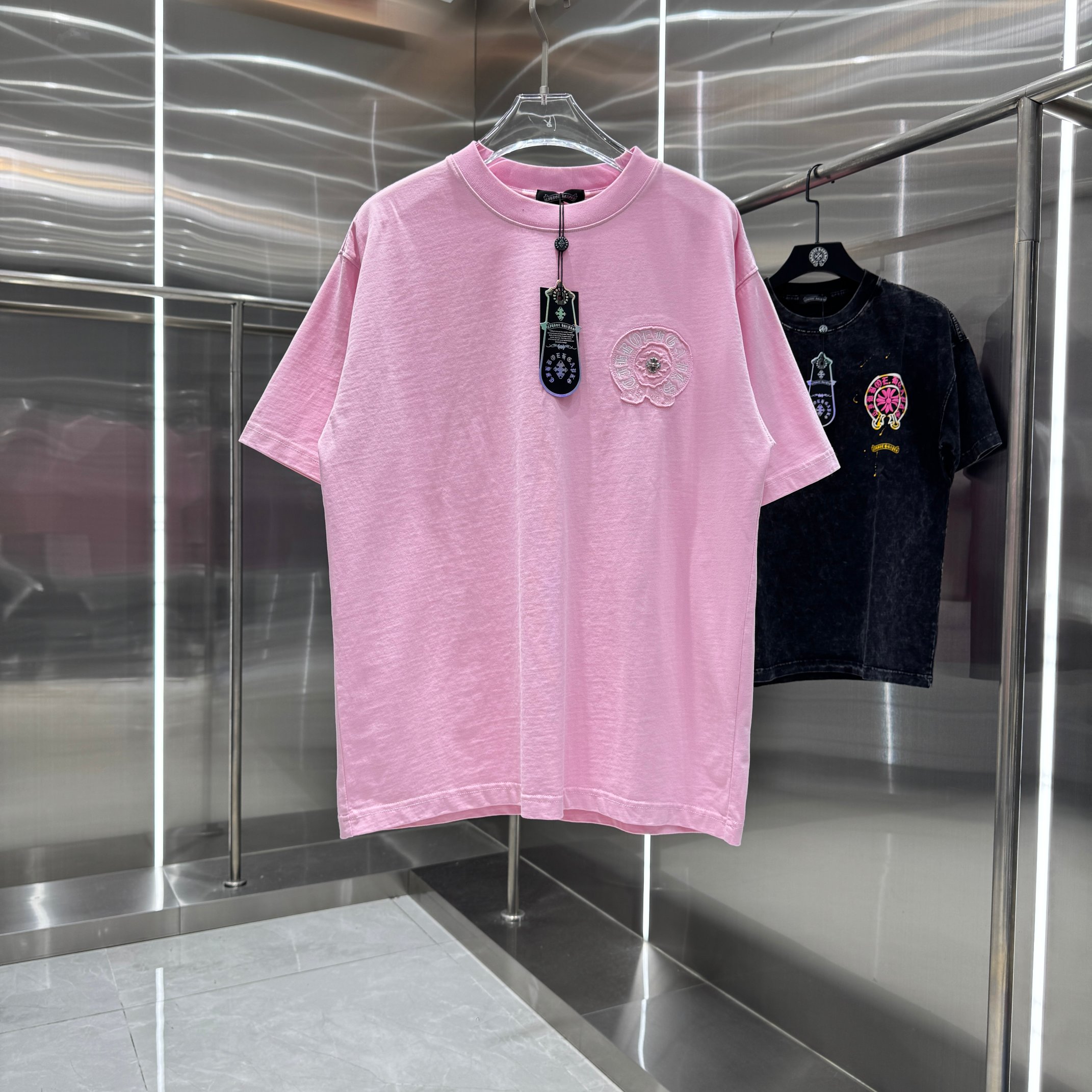 Chrome Hearts 克罗心 CH 春夏新款 2026 重工水洗贴布绣 万针刺绣工艺短袖T恤 重工面料300克重