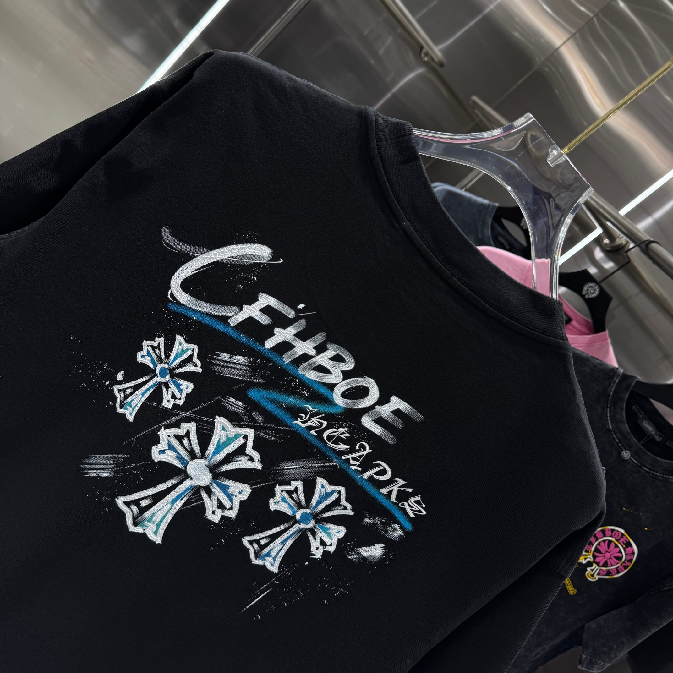Chrome Hearts 克罗心 CH 春夏新款 2026 水浆印花工艺短袖T恤 重工水洗面料320克重