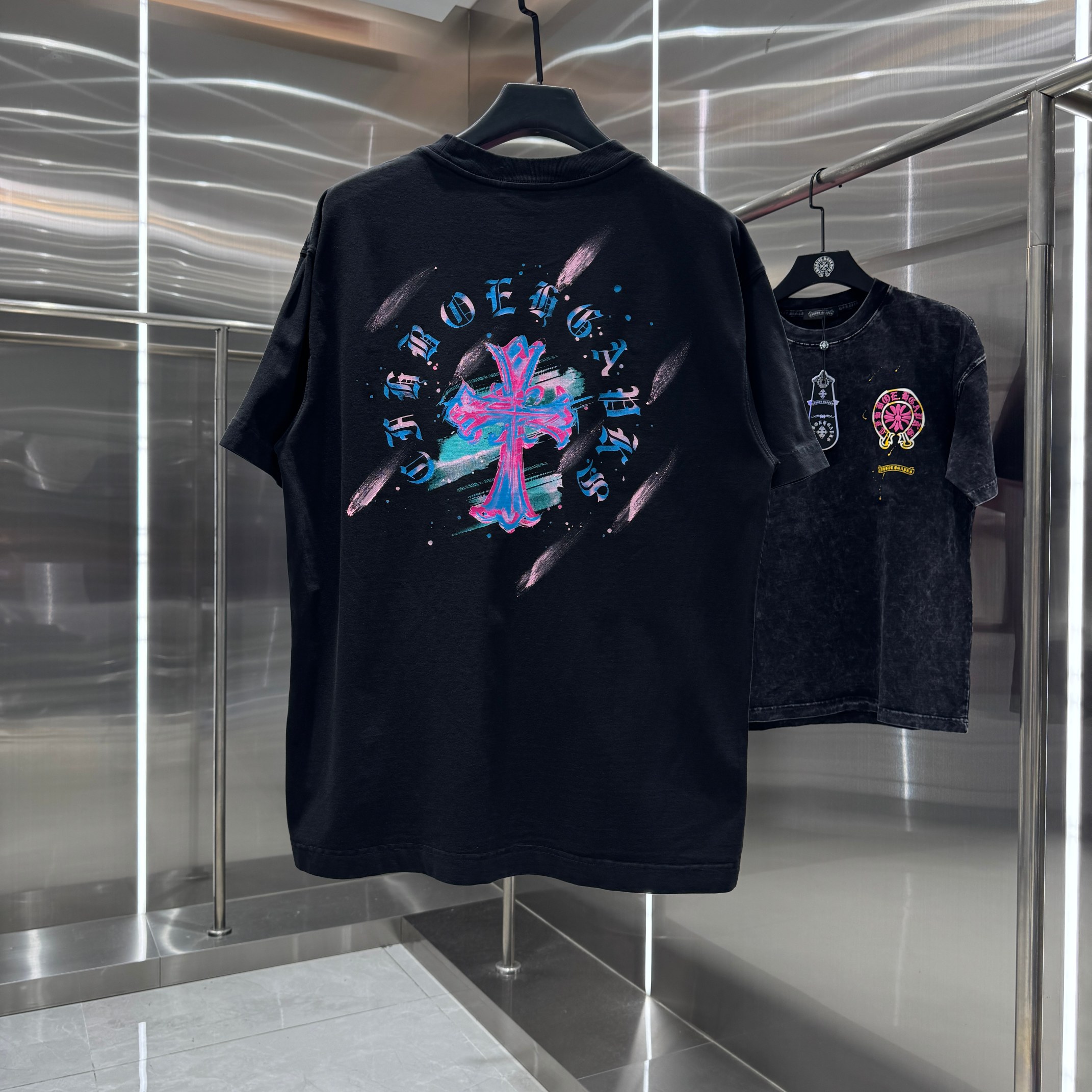 Chrome Hearts 克罗心 CH 春夏新款 2026 水浆印花 手工甩浆印花工艺短袖T恤 重工水洗面料320克重