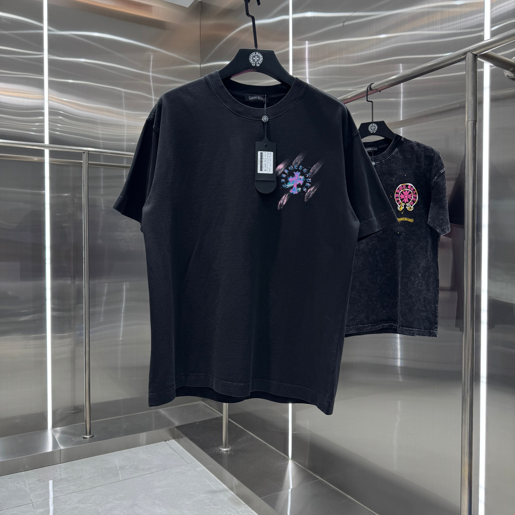 Chrome Hearts 克罗心 CH 春夏新款 2026 水浆印花 手工甩浆印花工艺短袖T恤 重工水洗面料320克重