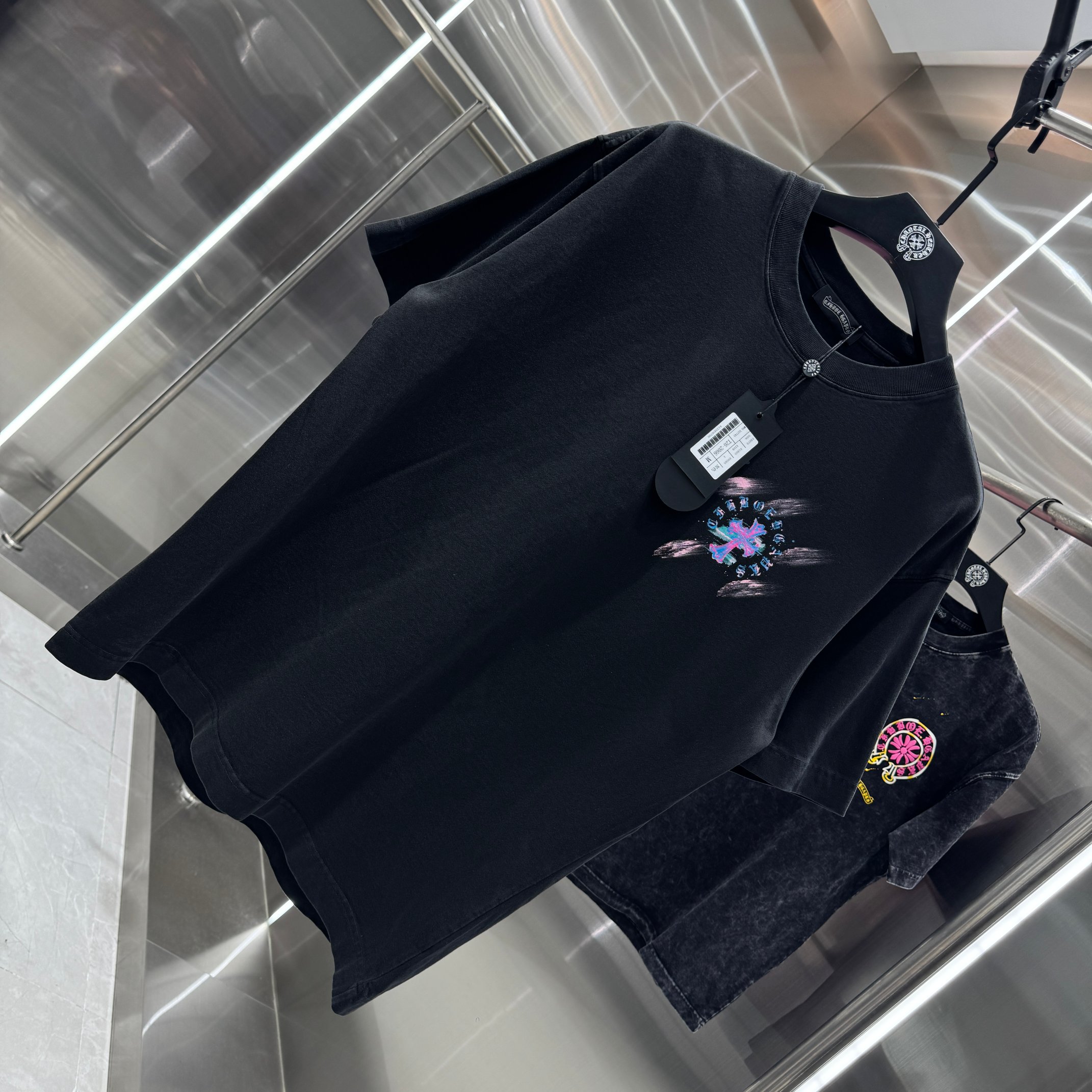 Chrome Hearts 克罗心 CH 春夏新款 2026 水浆印花 手工甩浆印花工艺短袖T恤 重工水洗面料320克重