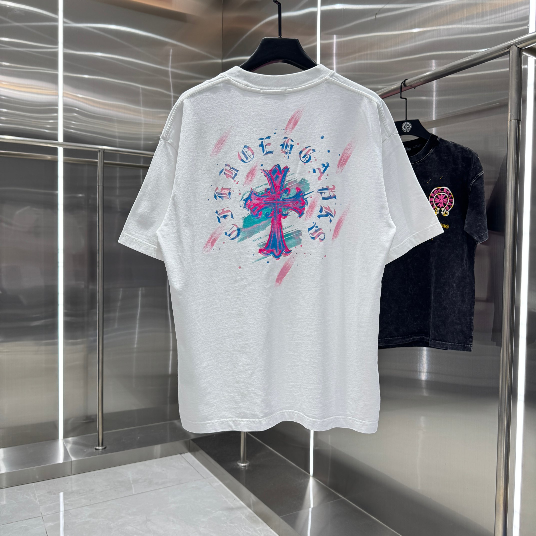 Chrome Hearts 克罗心 CH 春夏新款 2026 水浆印花 手工甩浆印花工艺短袖T恤 重工水洗面料320克重