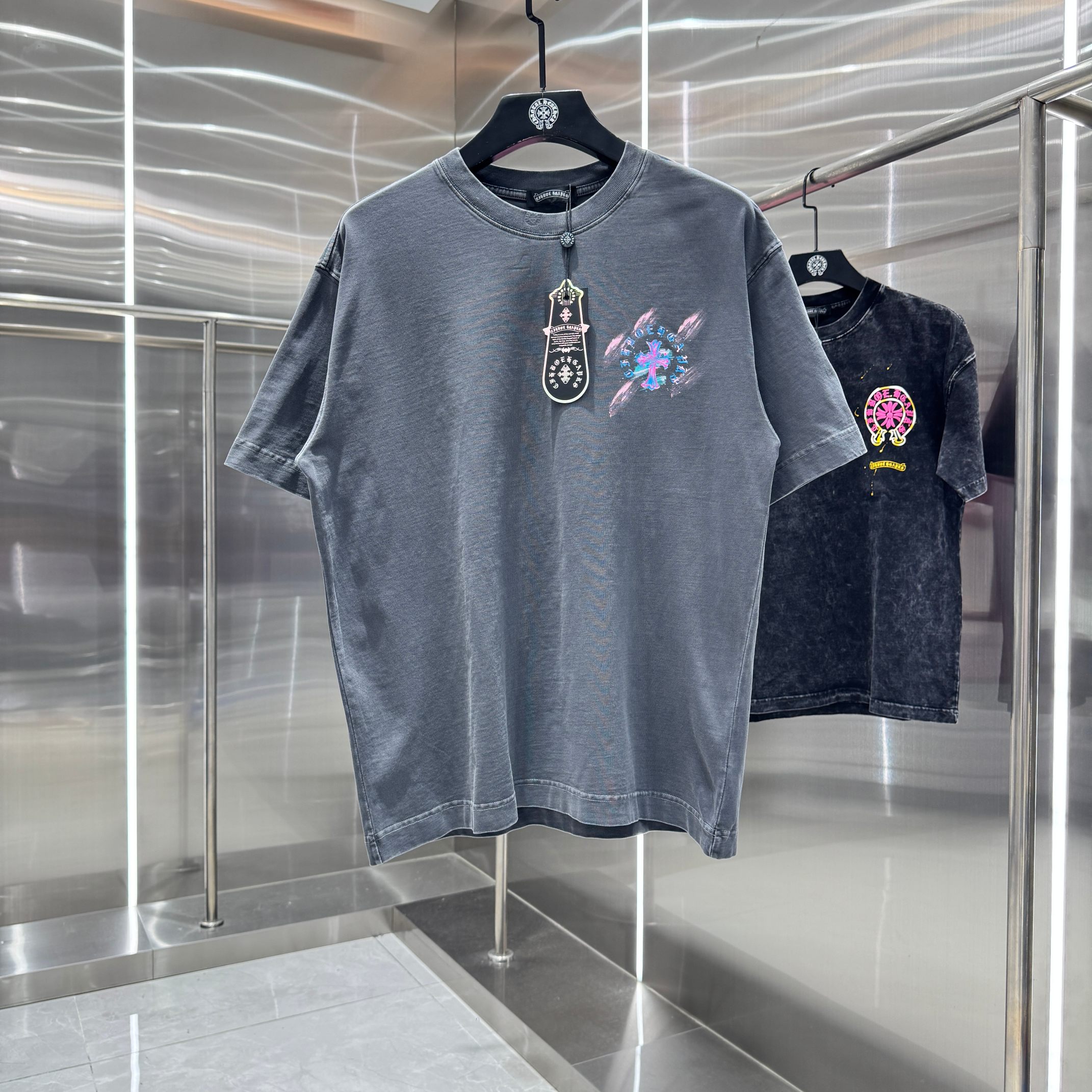 Chrome Hearts 克罗心 CH 春夏新款 2026 水浆印花 手工甩浆印花工艺短袖T恤 重工水洗面料320克重