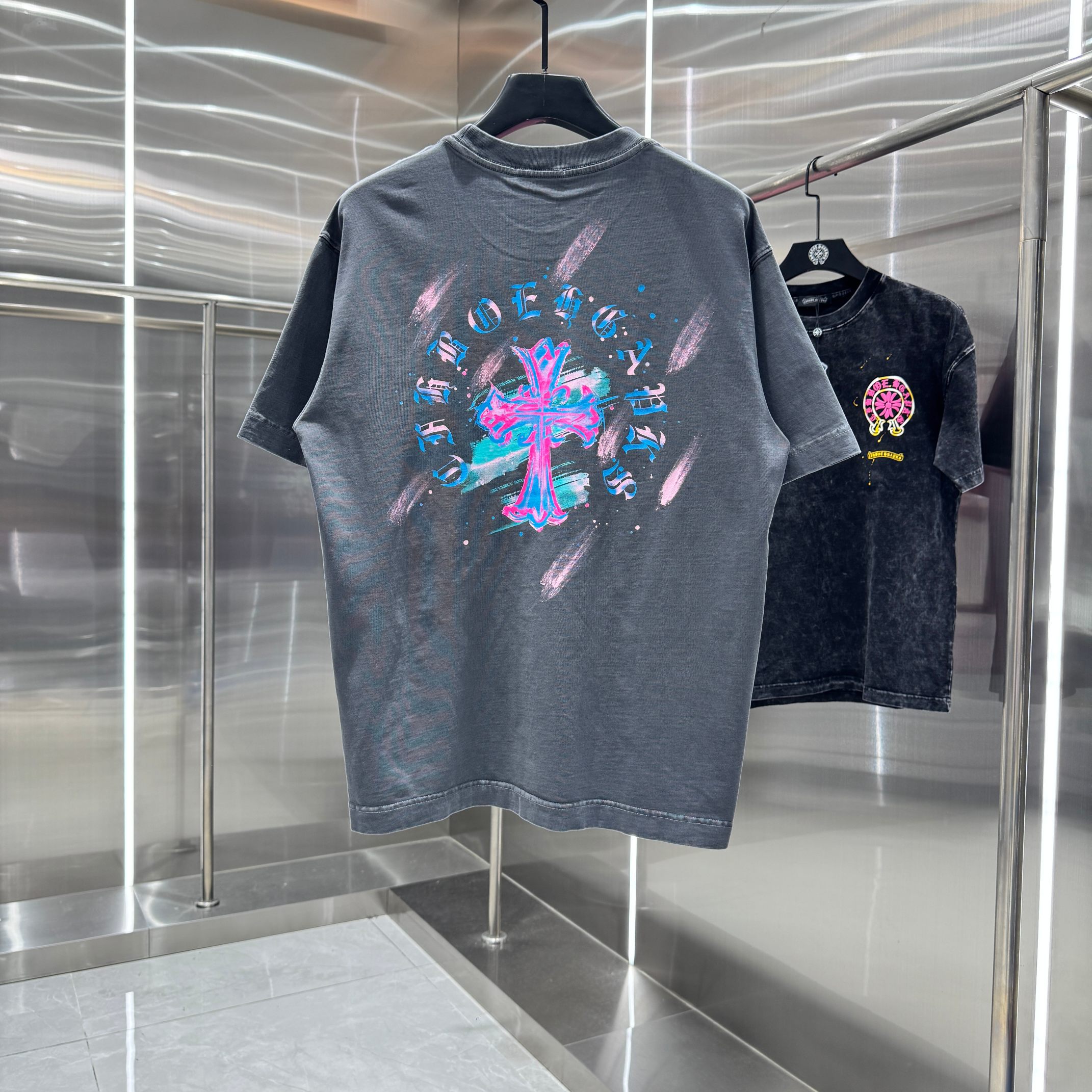 Chrome Hearts 克罗心 CH 春夏新款 2026 水浆印花 手工甩浆印花工艺短袖T恤 重工水洗面料320克重