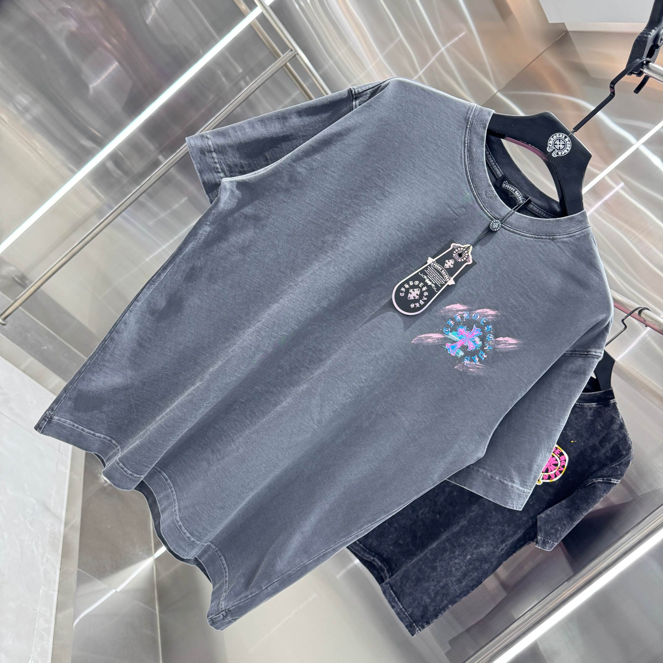 Chrome Hearts 克罗心 CH 春夏新款 2026 水浆印花 手工甩浆印花工艺短袖T恤 重工水洗面料320克重