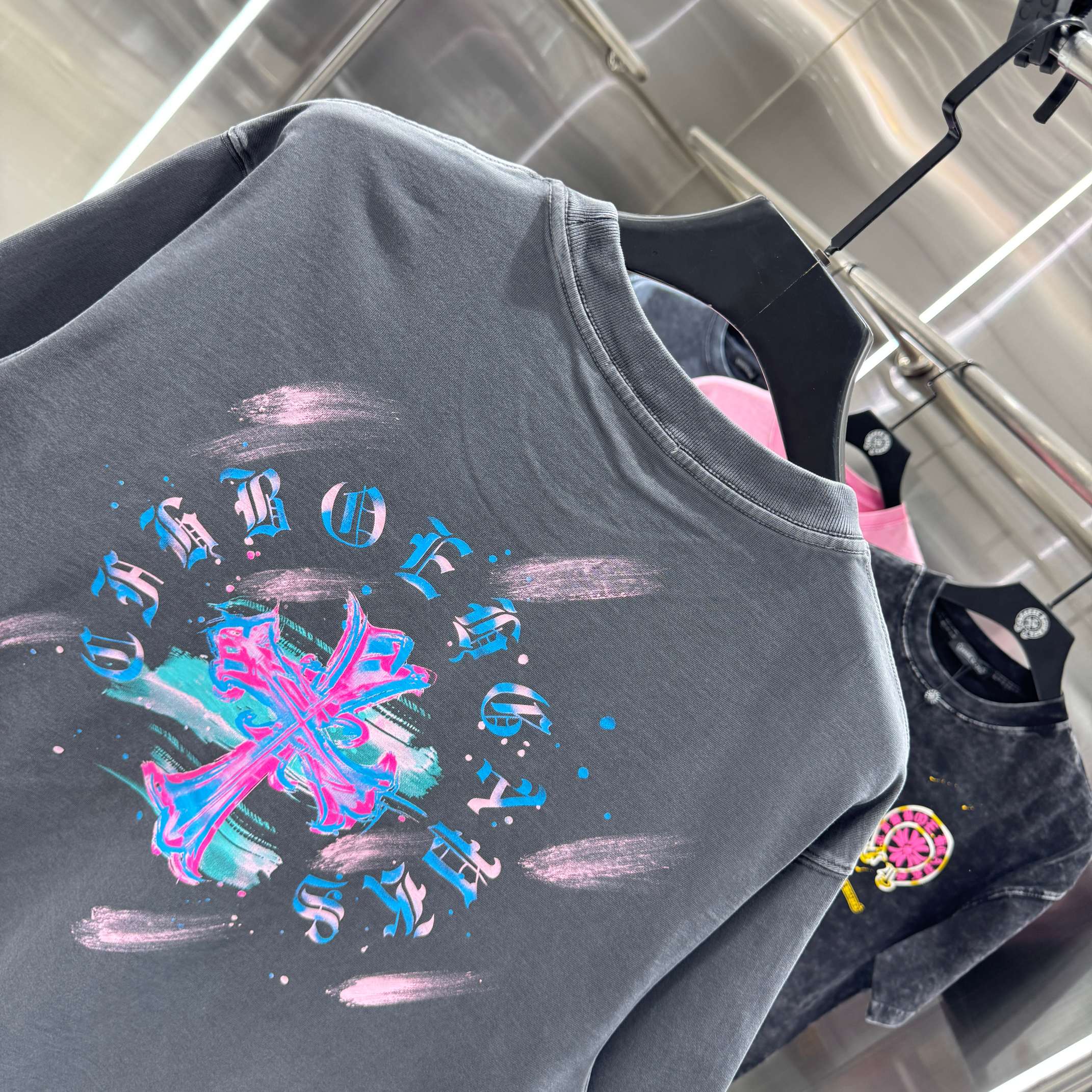 Chrome Hearts 克罗心 CH 春夏新款 2026 水浆印花 手工甩浆印花工艺短袖T恤 重工水洗面料320克重
