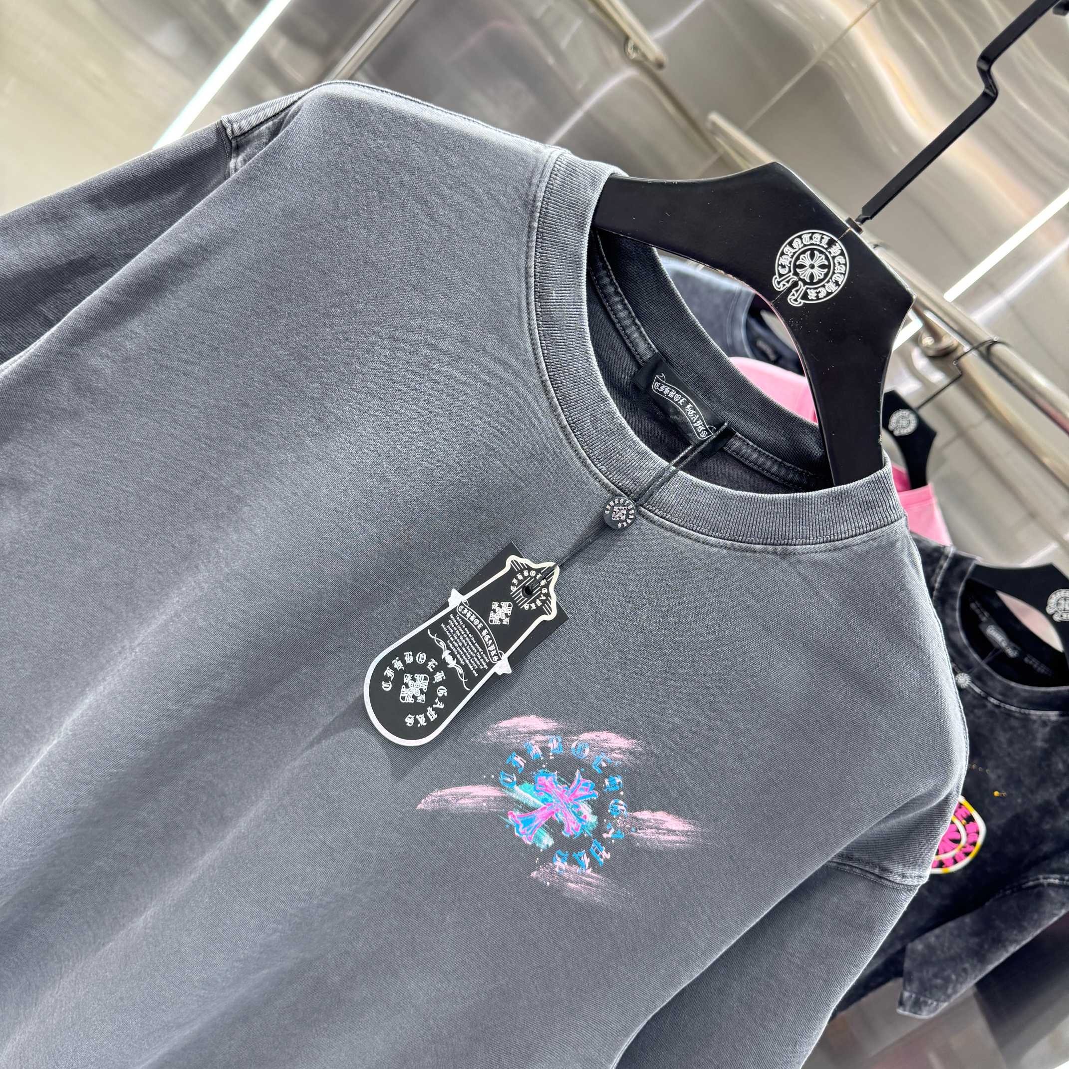 Chrome Hearts 克罗心 CH 春夏新款 2026 水浆印花 手工甩浆印花工艺短袖T恤 重工水洗面料320克重
