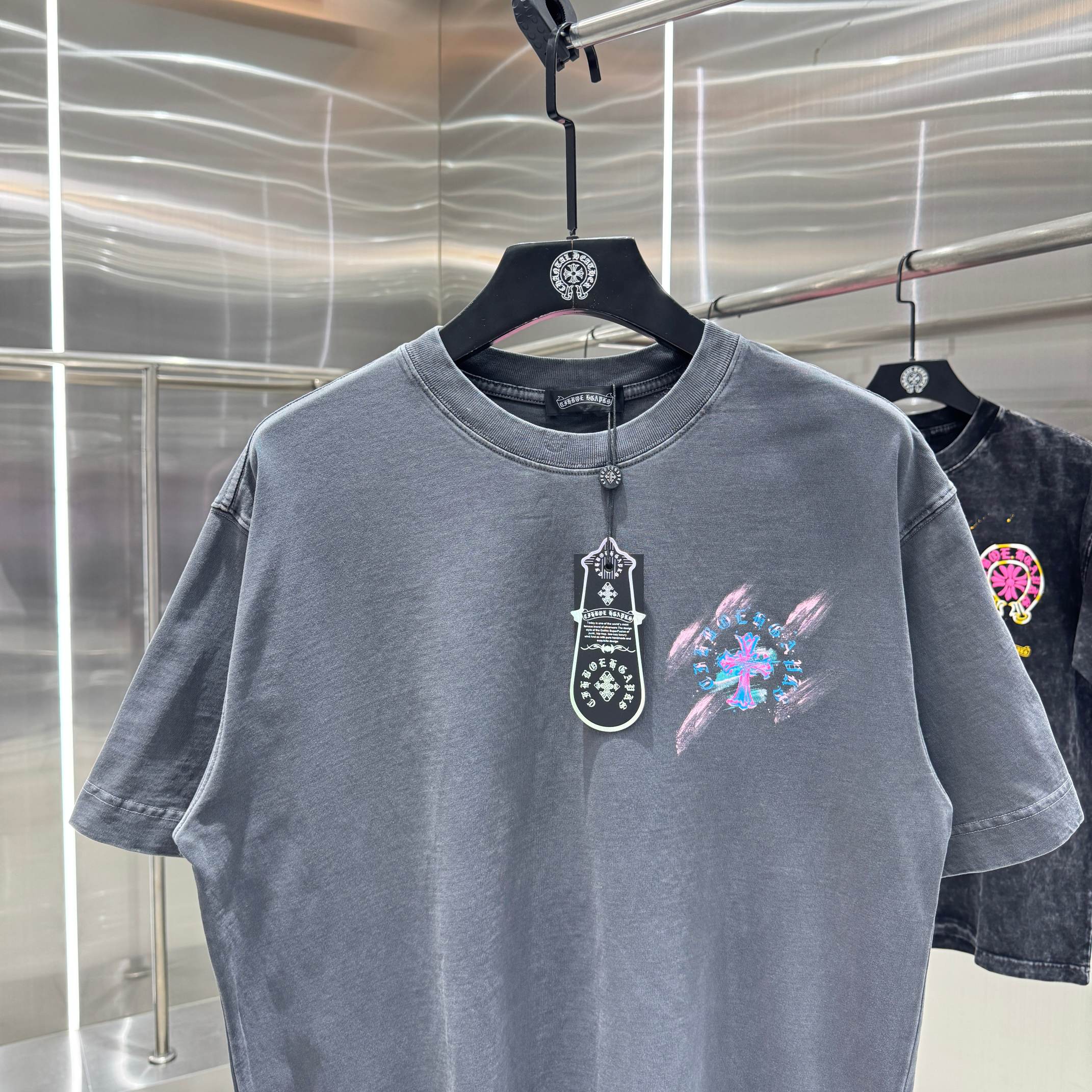 Chrome Hearts 克罗心 CH 春夏新款 2026 水浆印花 手工甩浆印花工艺短袖T恤 重工水洗面料320克重
