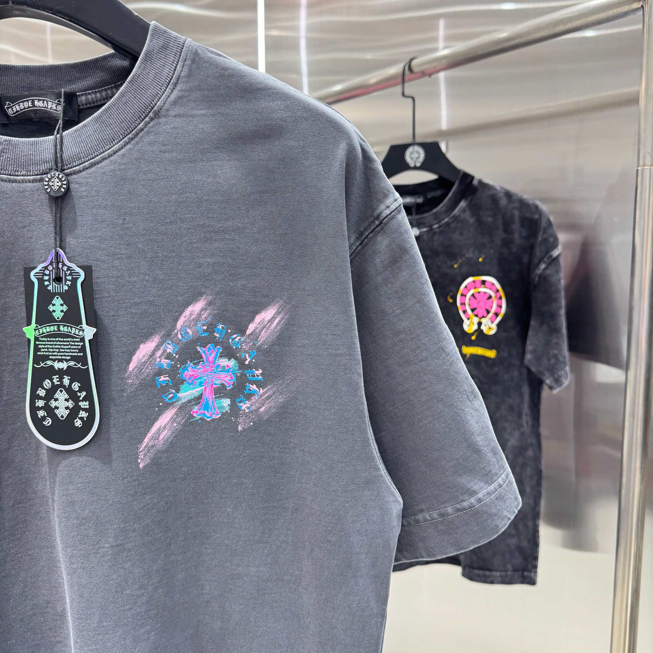 Chrome Hearts 克罗心 CH 春夏新款 2026 水浆印花 手工甩浆印花工艺短袖T恤 重工水洗面料320克重