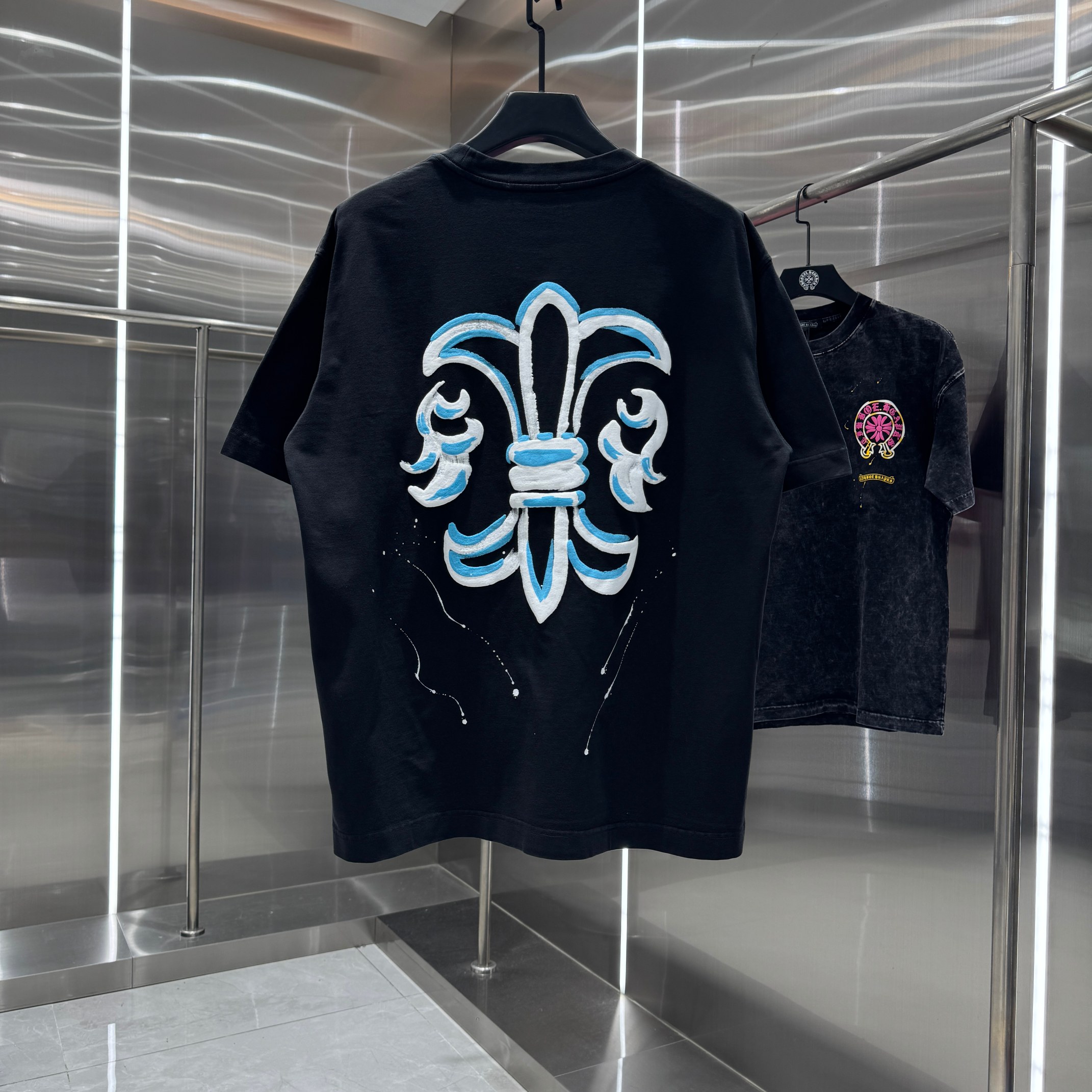Chrome Hearts 克罗心 CH 春夏新款 2026 发泡印花，手工甩浆印花工艺短袖T恤 重工水洗面料320克重