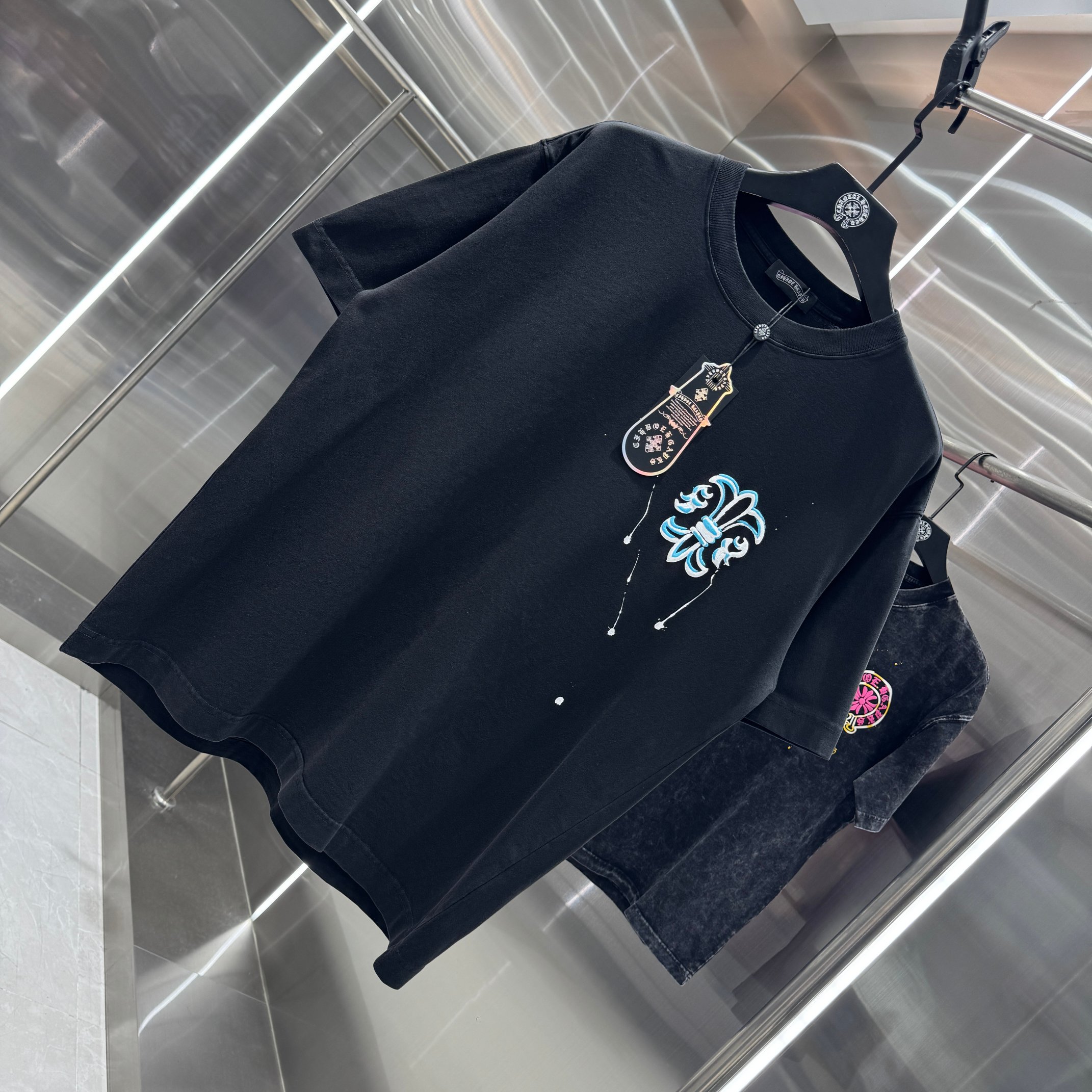 Chrome Hearts 克罗心 CH 春夏新款 2026 发泡印花，手工甩浆印花工艺短袖T恤 重工水洗面料320克重