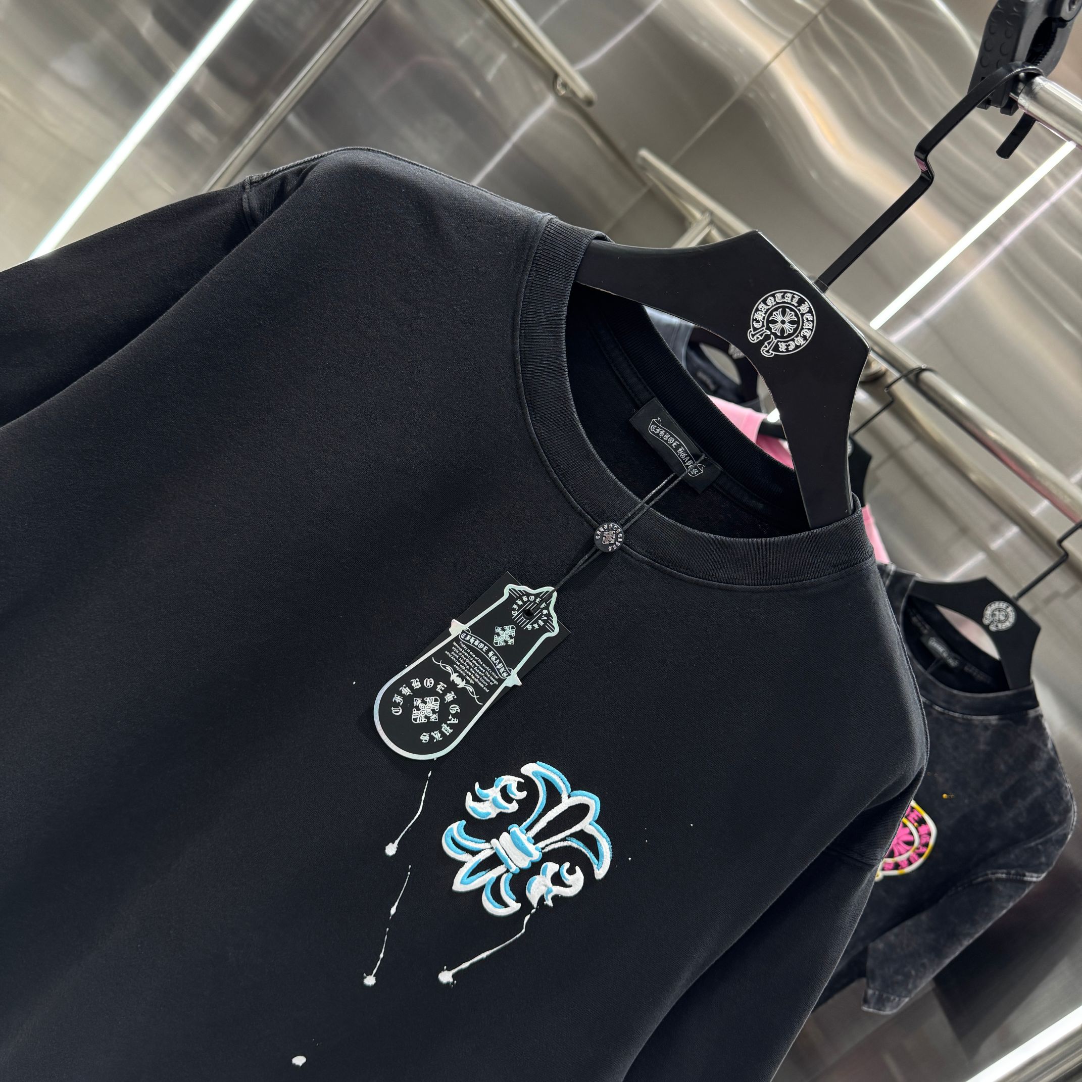 Chrome Hearts 克罗心 CH 春夏新款 2026 发泡印花，手工甩浆印花工艺短袖T恤 重工水洗面料320克重