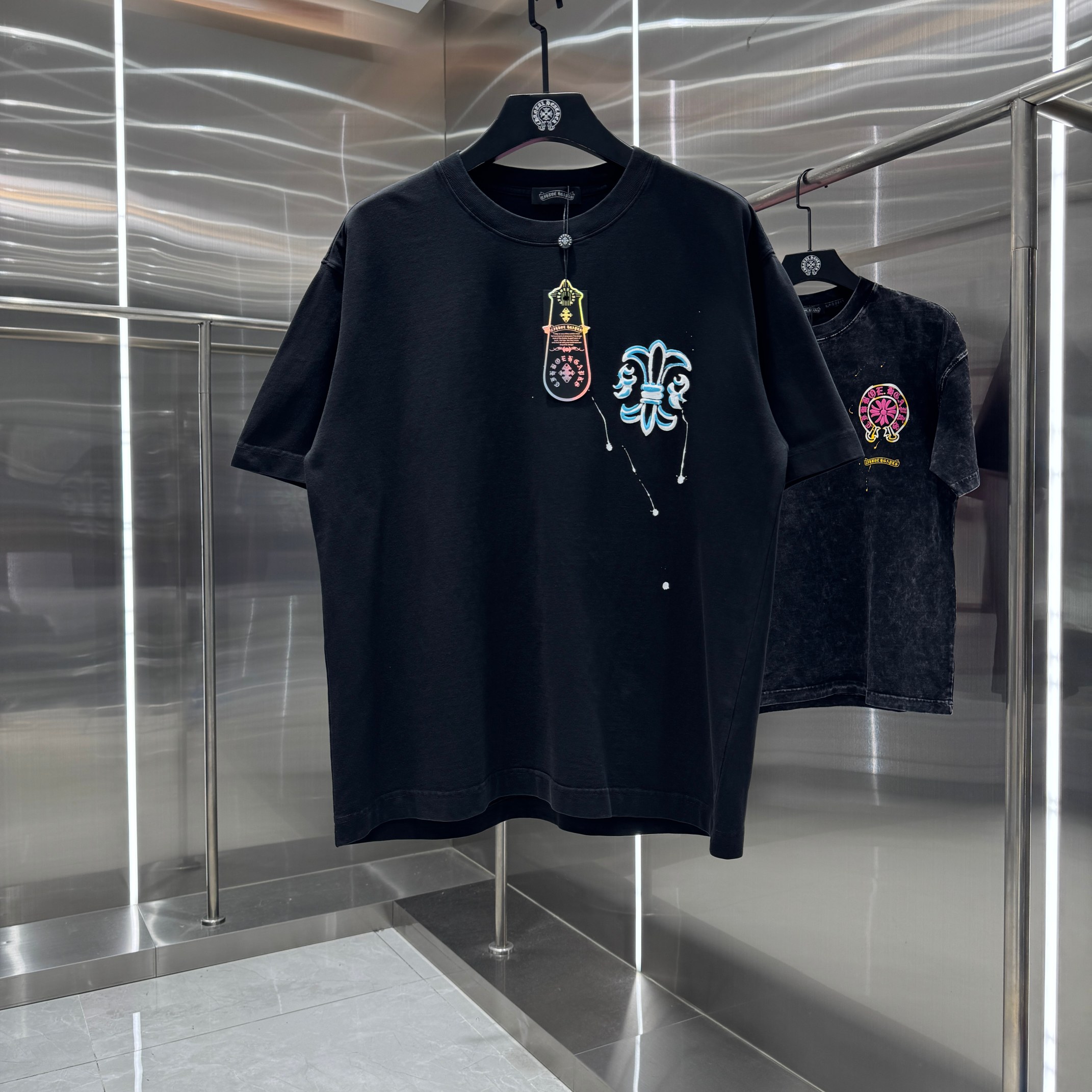 Chrome Hearts 克罗心 CH 春夏新款 2026 发泡印花，手工甩浆印花工艺短袖T恤 重工水洗面料320克重
