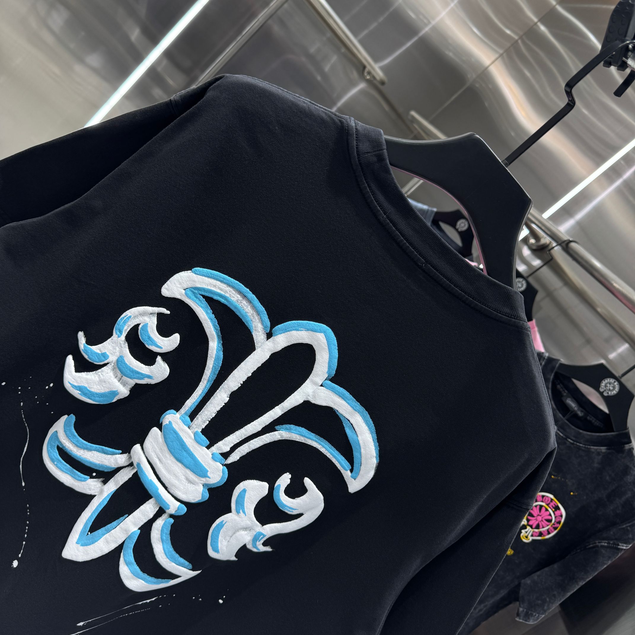 Chrome Hearts 克罗心 CH 春夏新款 2026 发泡印花，手工甩浆印花工艺短袖T恤 重工水洗面料320克重