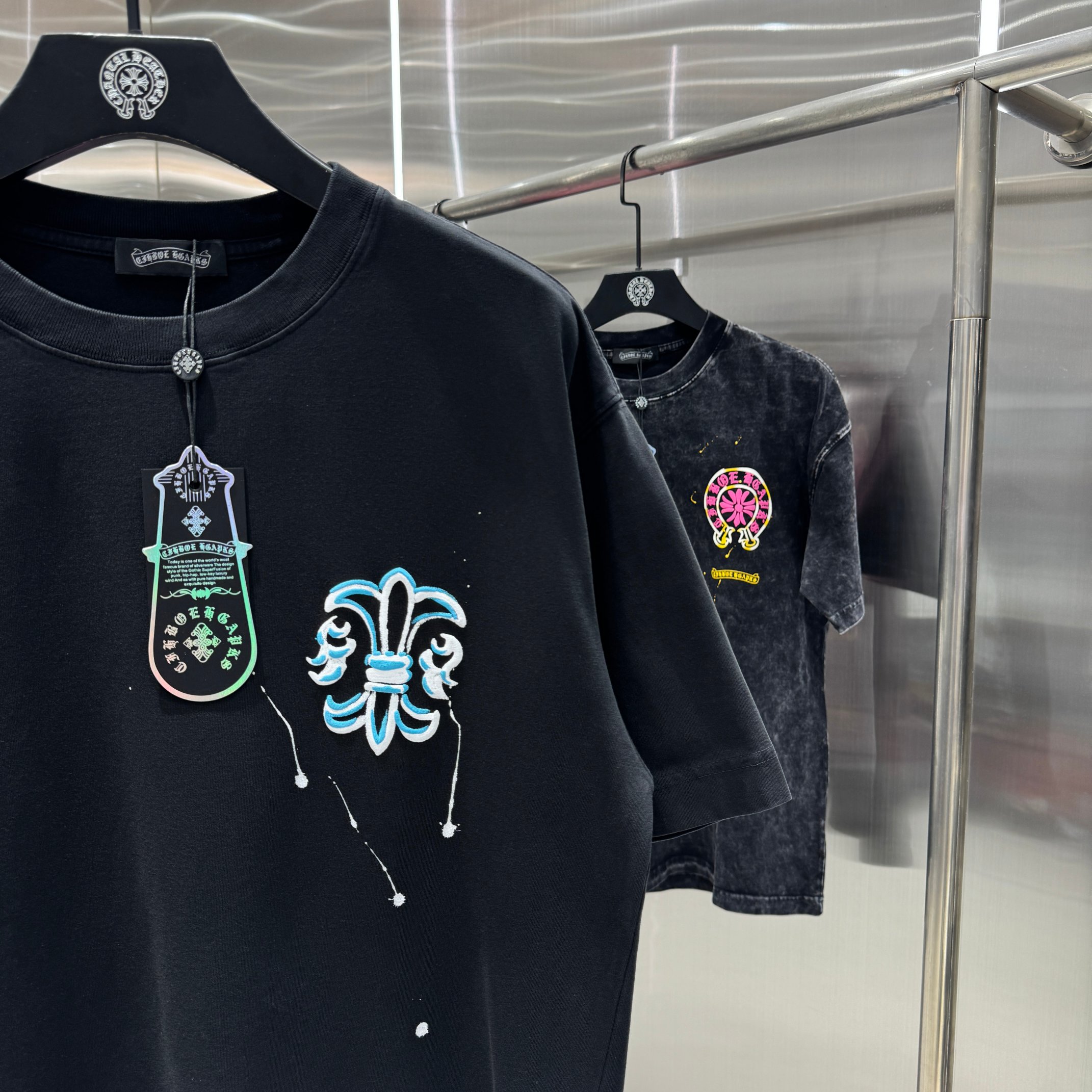 Chrome Hearts 克罗心 CH 春夏新款 2026 发泡印花，手工甩浆印花工艺短袖T恤 重工水洗面料320克重