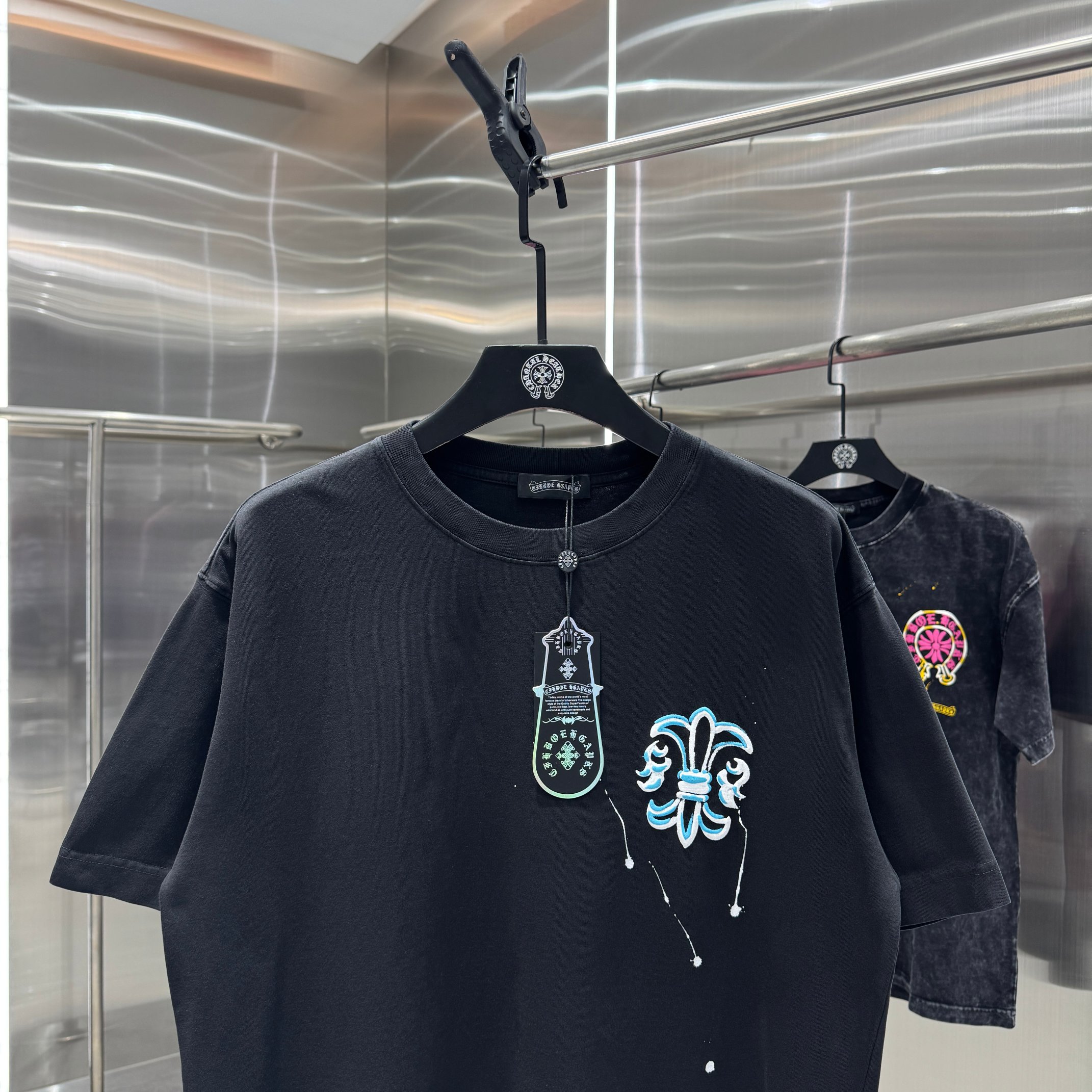 Chrome Hearts 克罗心 CH 春夏新款 2026 发泡印花，手工甩浆印花工艺短袖T恤 重工水洗面料320克重