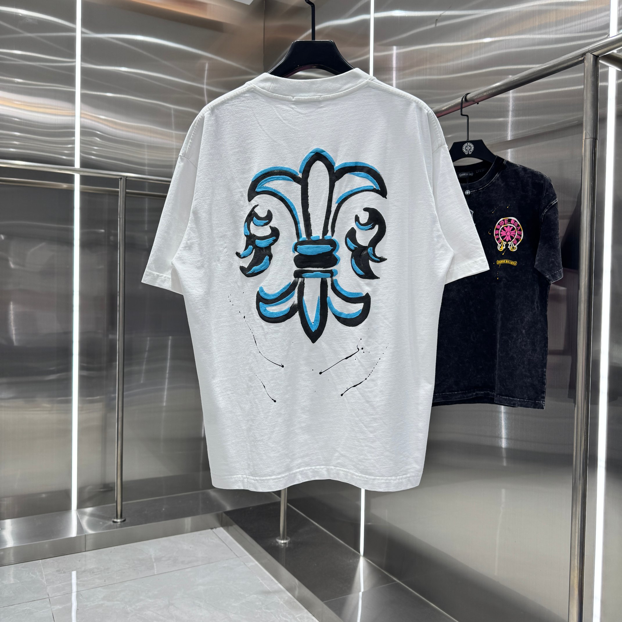 Chrome Hearts 克罗心 CH 春夏新款 2026 发泡印花，手工甩浆印花工艺短袖T恤 重工水洗面料320克重