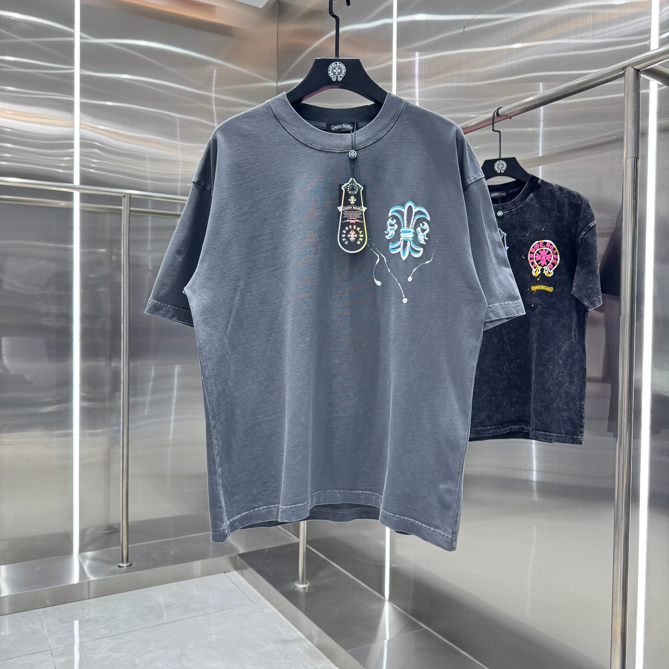 Chrome Hearts 克罗心 CH 春夏新款 2026 发泡印花，手工甩浆印花工艺短袖T恤 重工水洗面料320克重