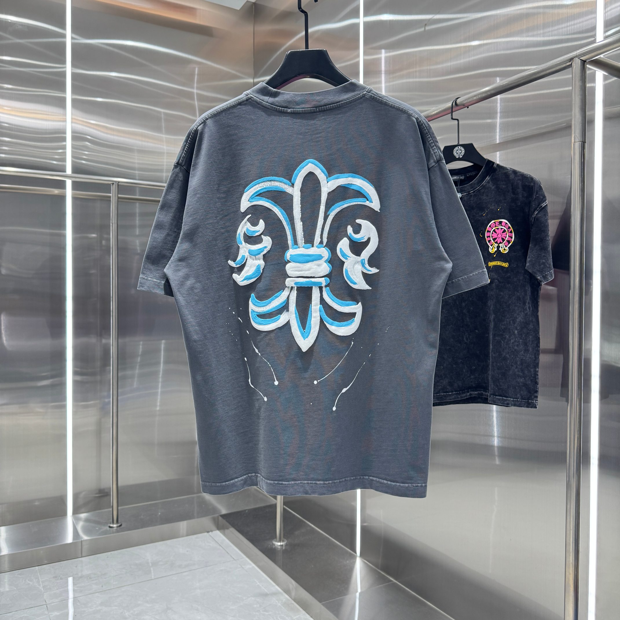 Chrome Hearts 克罗心 CH 春夏新款 2026 发泡印花，手工甩浆印花工艺短袖T恤 重工水洗面料320克重