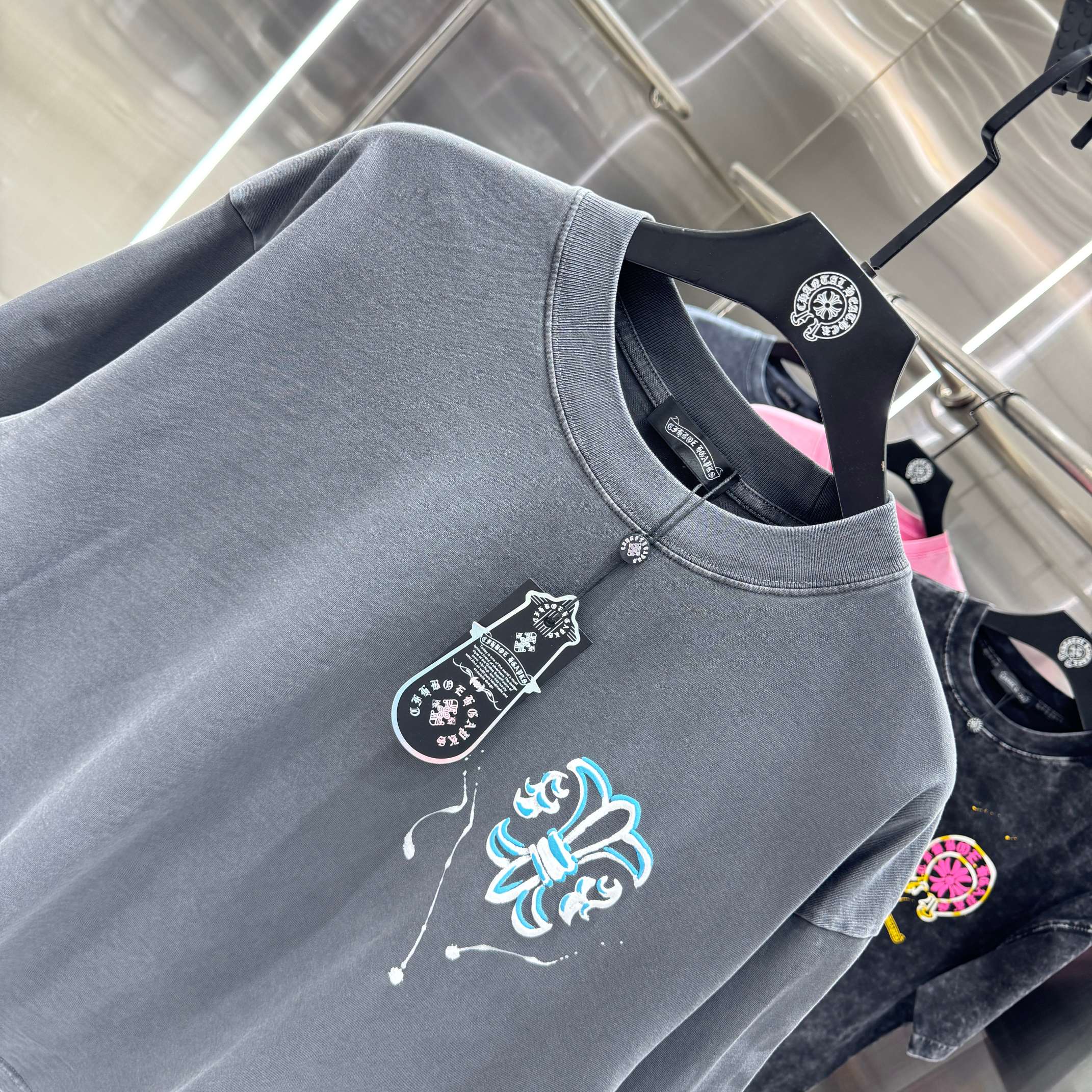 Chrome Hearts 克罗心 CH 春夏新款 2026 发泡印花，手工甩浆印花工艺短袖T恤 重工水洗面料320克重