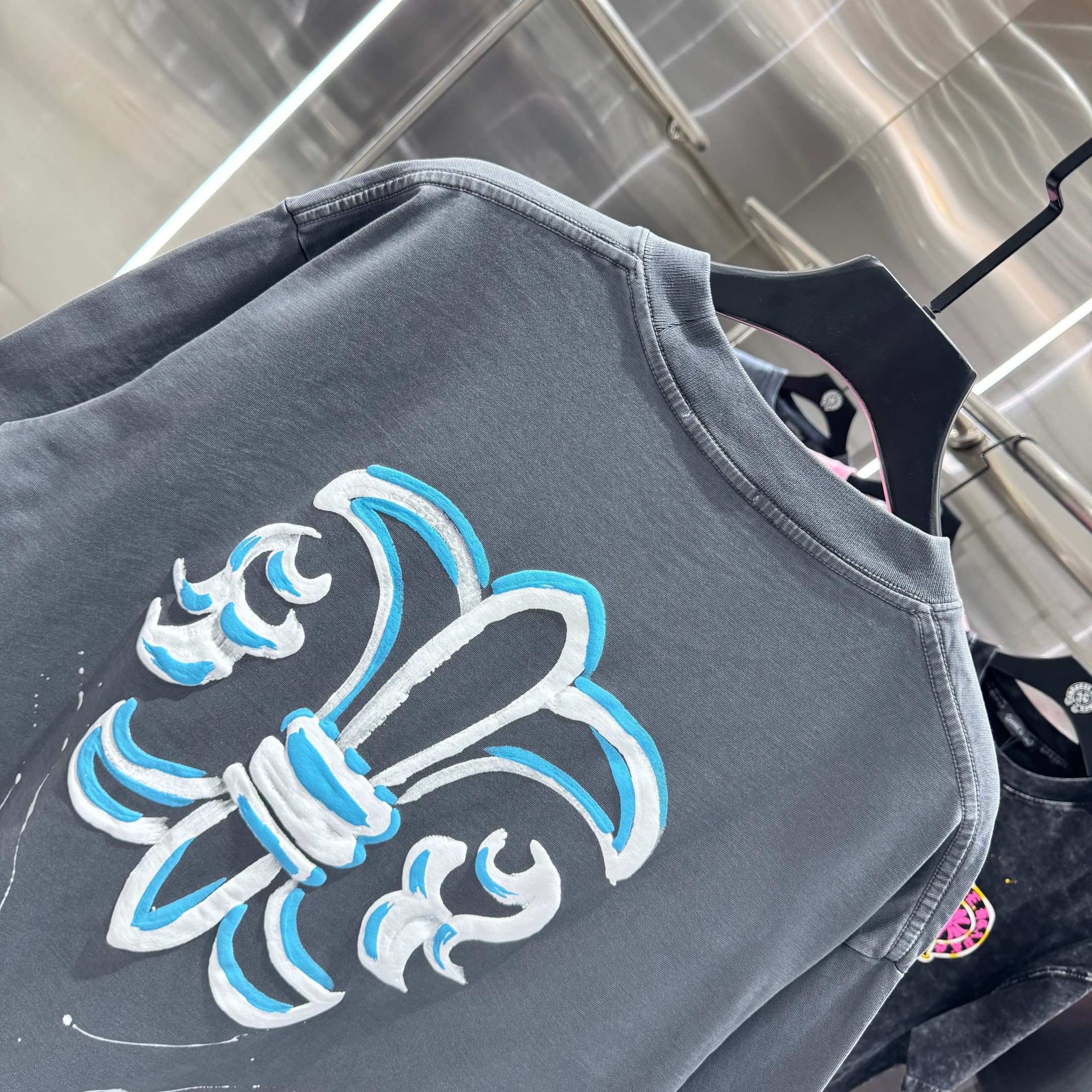 Chrome Hearts 克罗心 CH 春夏新款 2026 发泡印花，手工甩浆印花工艺短袖T恤 重工水洗面料320克重
