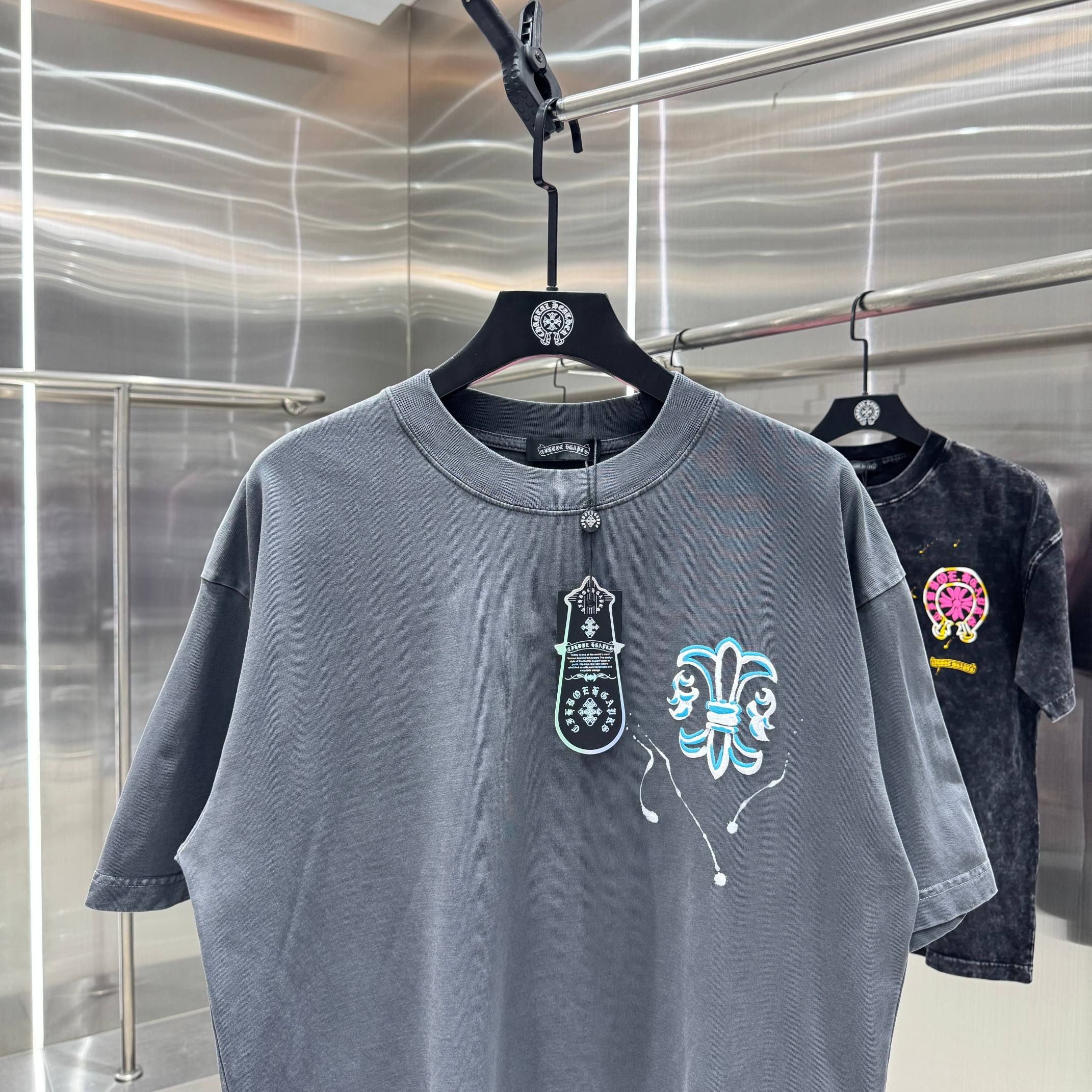 Chrome Hearts 克罗心 CH 春夏新款 2026 发泡印花，手工甩浆印花工艺短袖T恤 重工水洗面料320克重