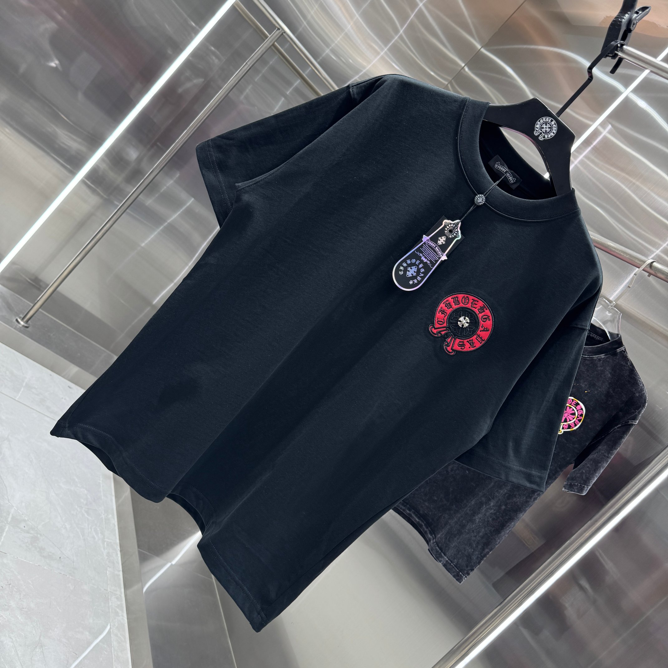 Chrome Hearts 克罗心 CH 春夏新款 2026 重工水洗贴皮绣工艺短袖T恤 重工水洗面料300克重